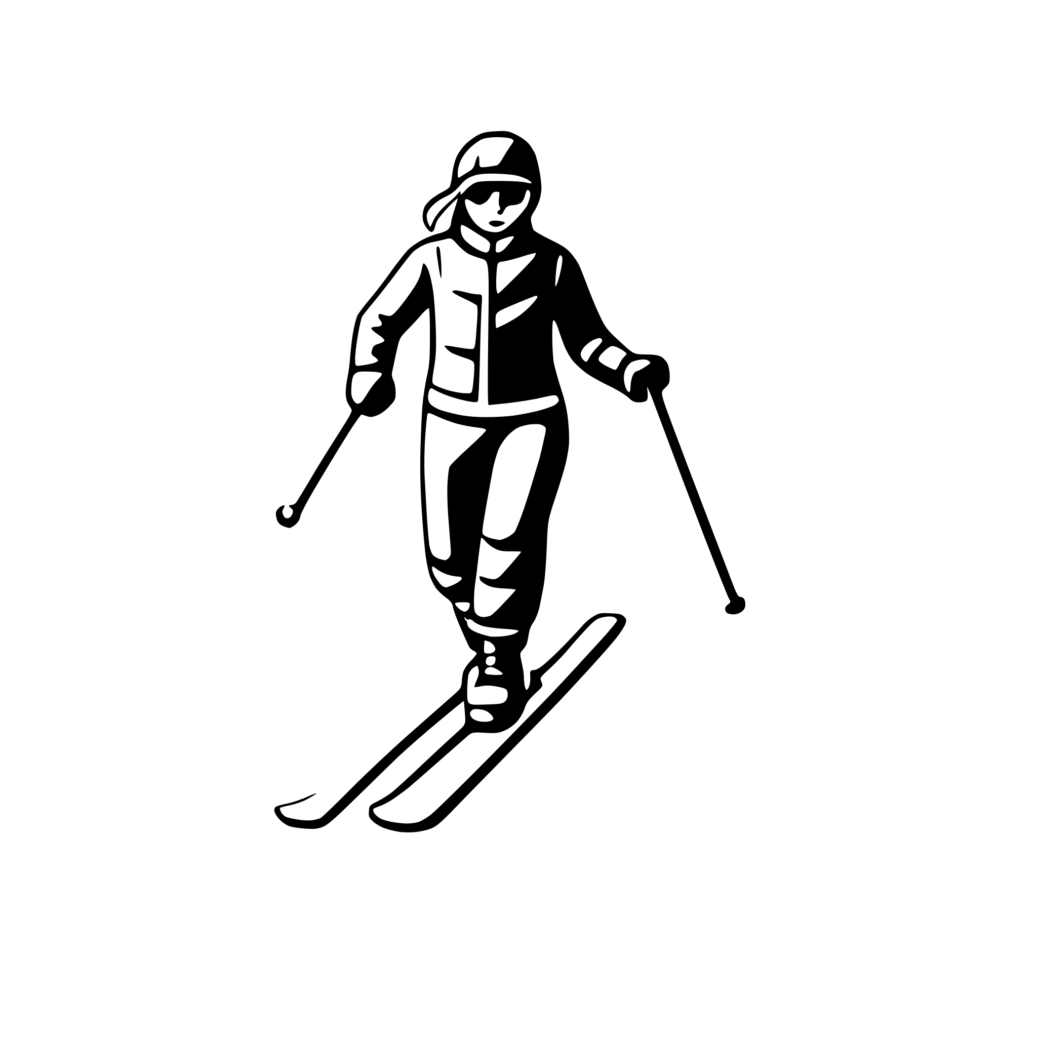 AI-generated SVG of a skier on snowy slope