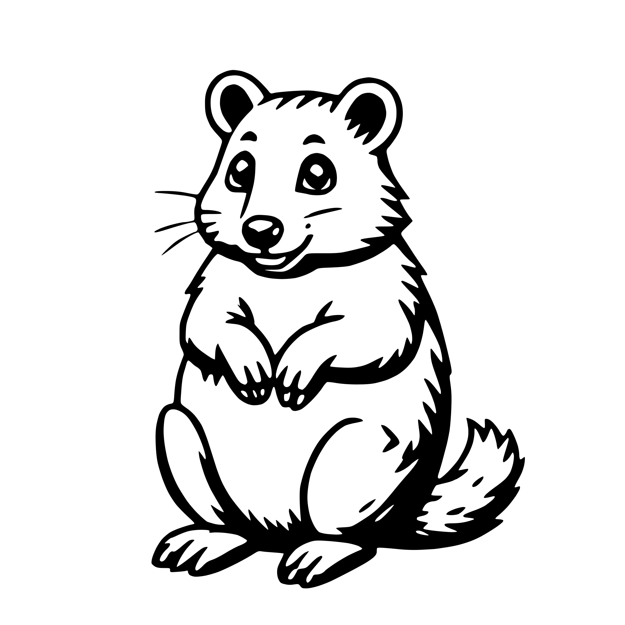 AI-generated SVG of 'quokka with quill'