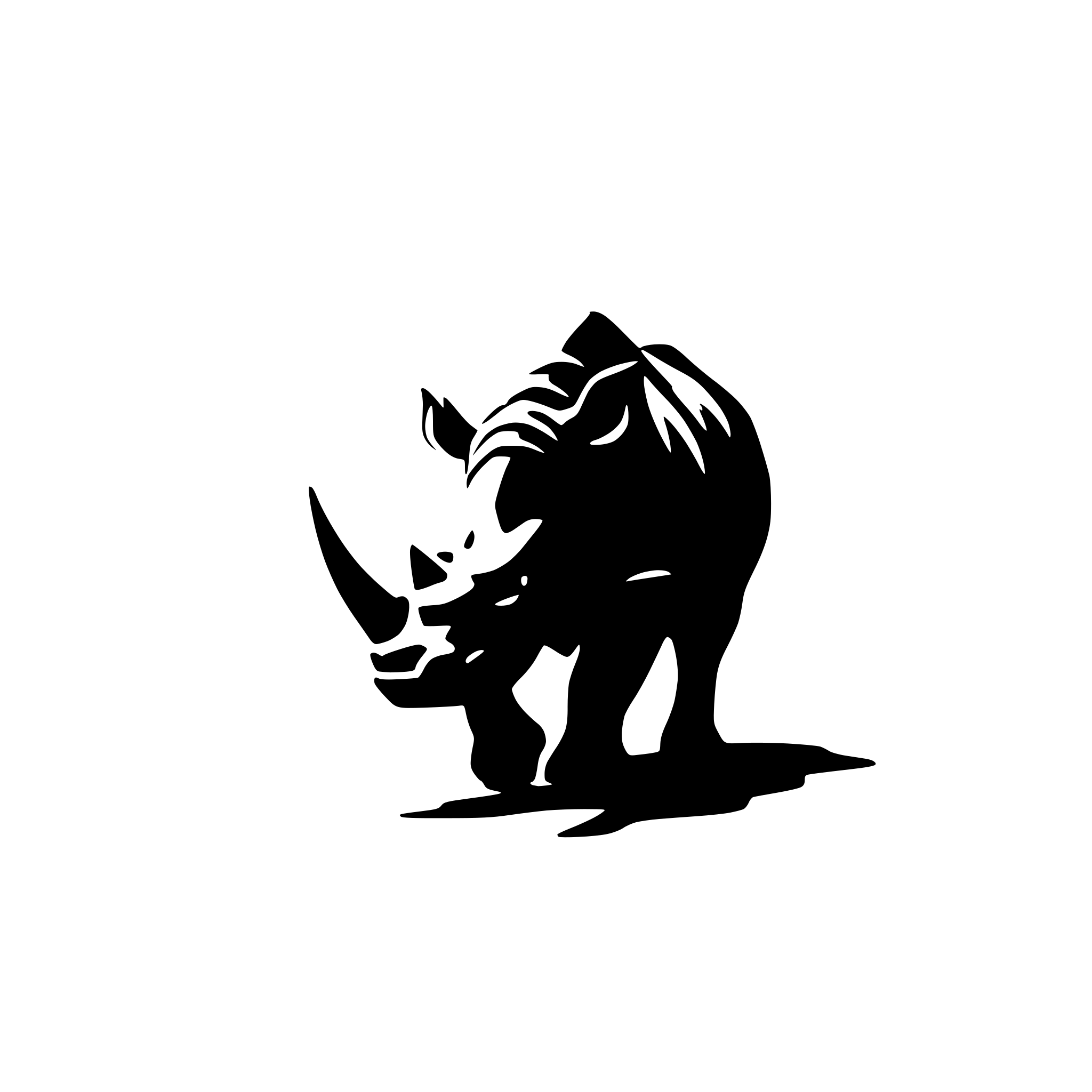 AI-generated SVG of 'rhino charging through dust'