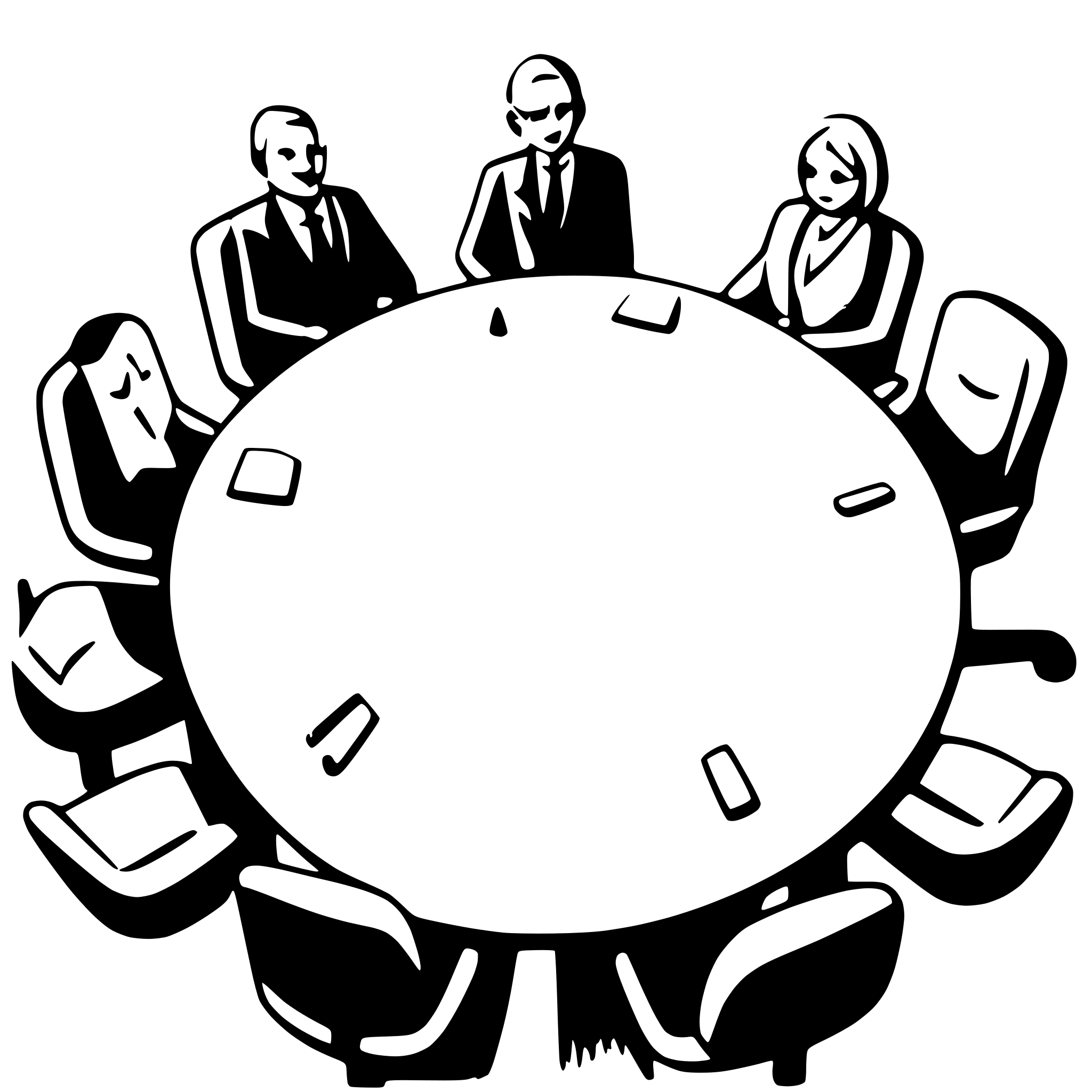 AI-generated SVG of 'Politicians meeting table tabelt presenting'