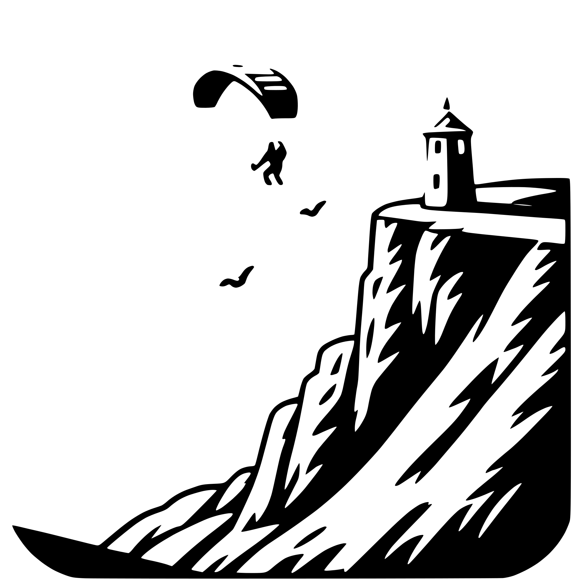AI-generated SVG of a paragliding over cliffs
