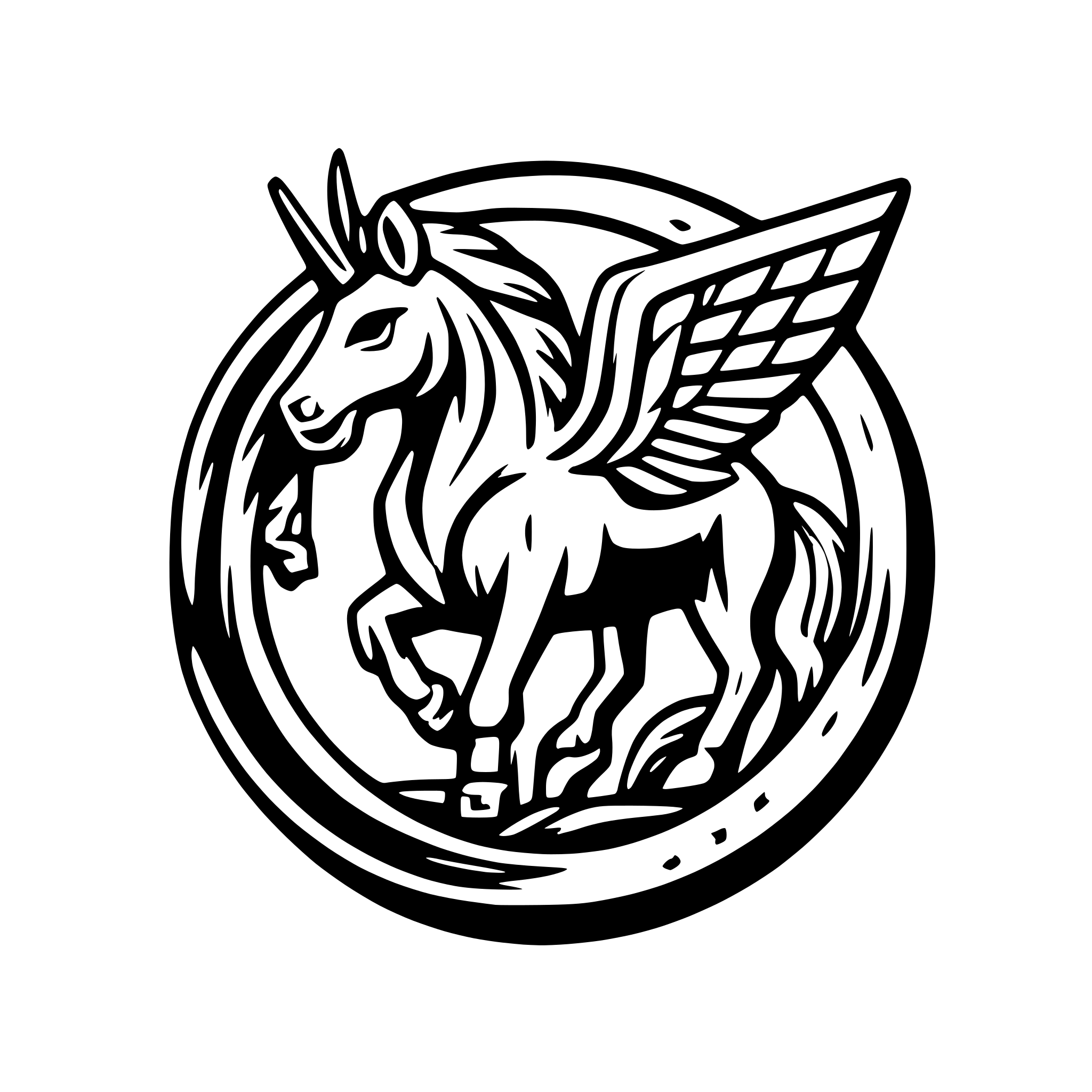 AI-generated SVG of 'Harsh War Pegasus'
