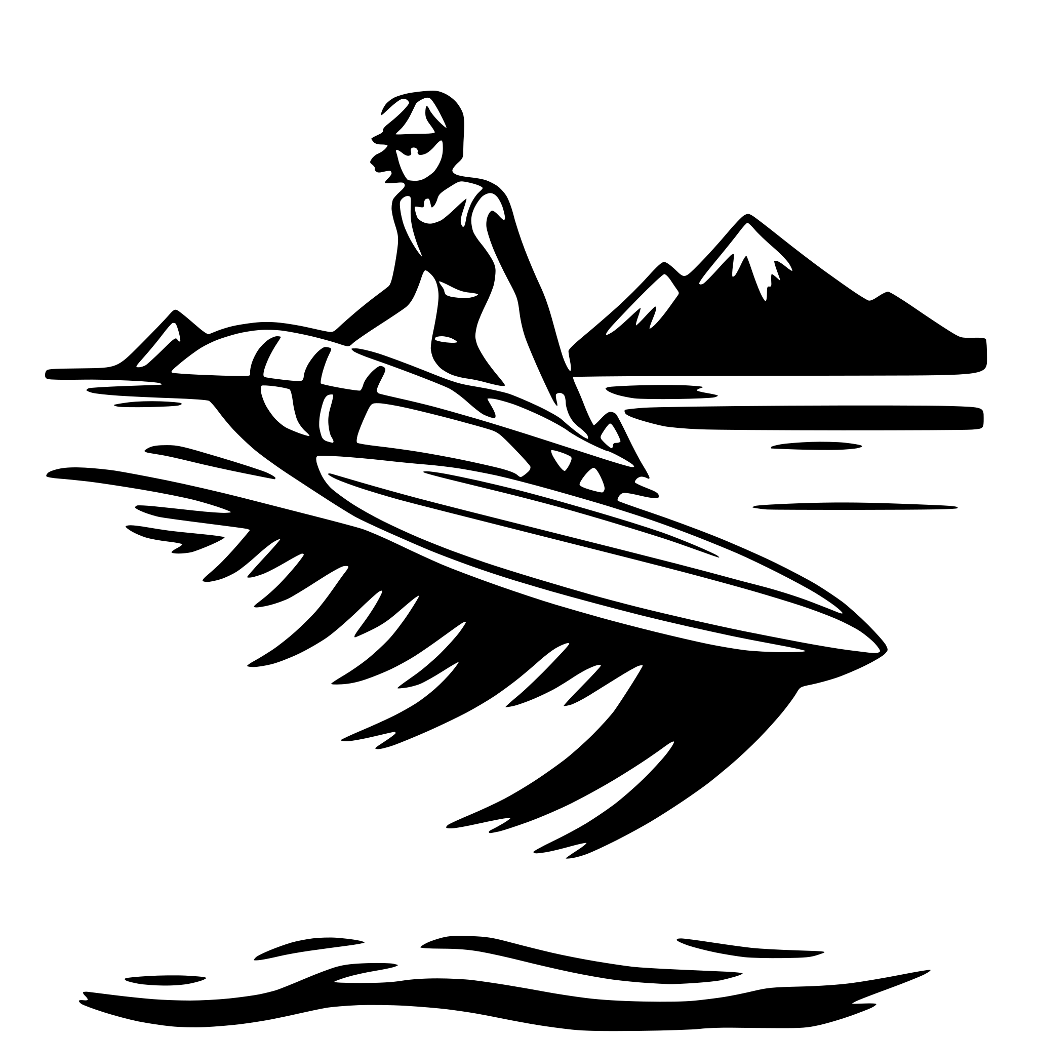AI-generated SVG of a wake surfer