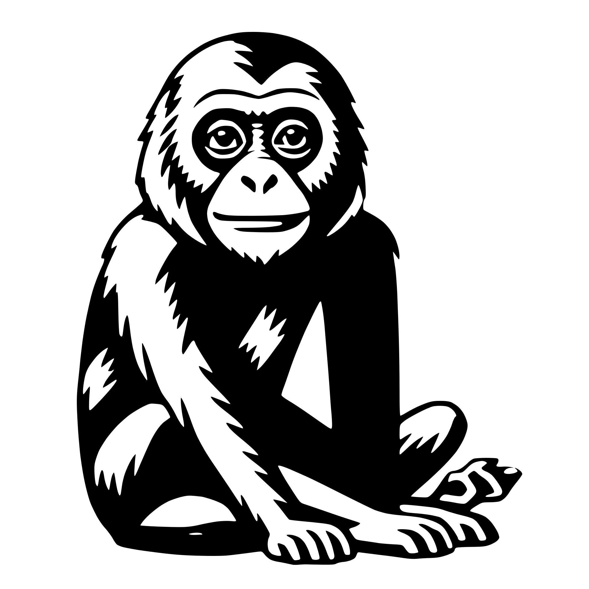 AI-generated SVG of 'gibbon'
