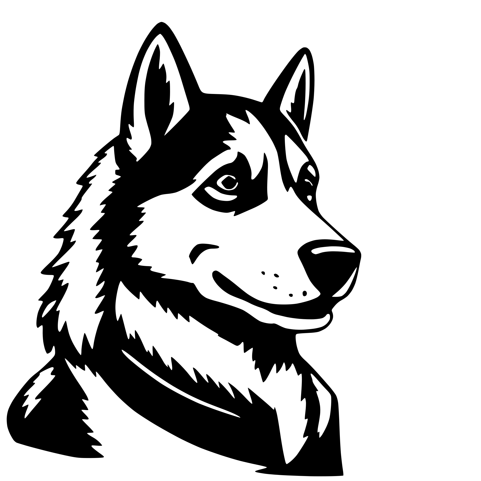 AI-generated SVG of a the cool husky dog