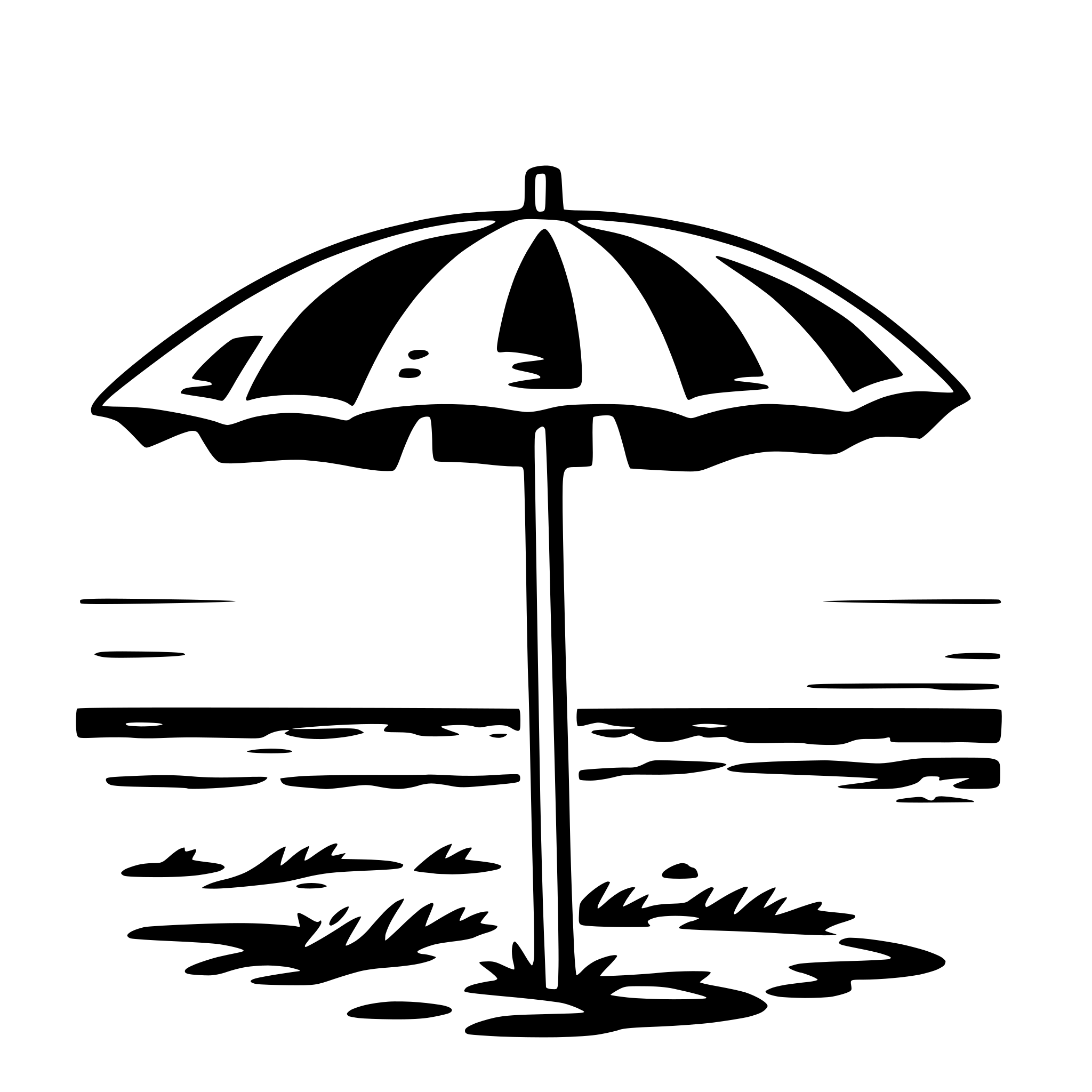 AI-generated SVG of a beach umbrella and waves
