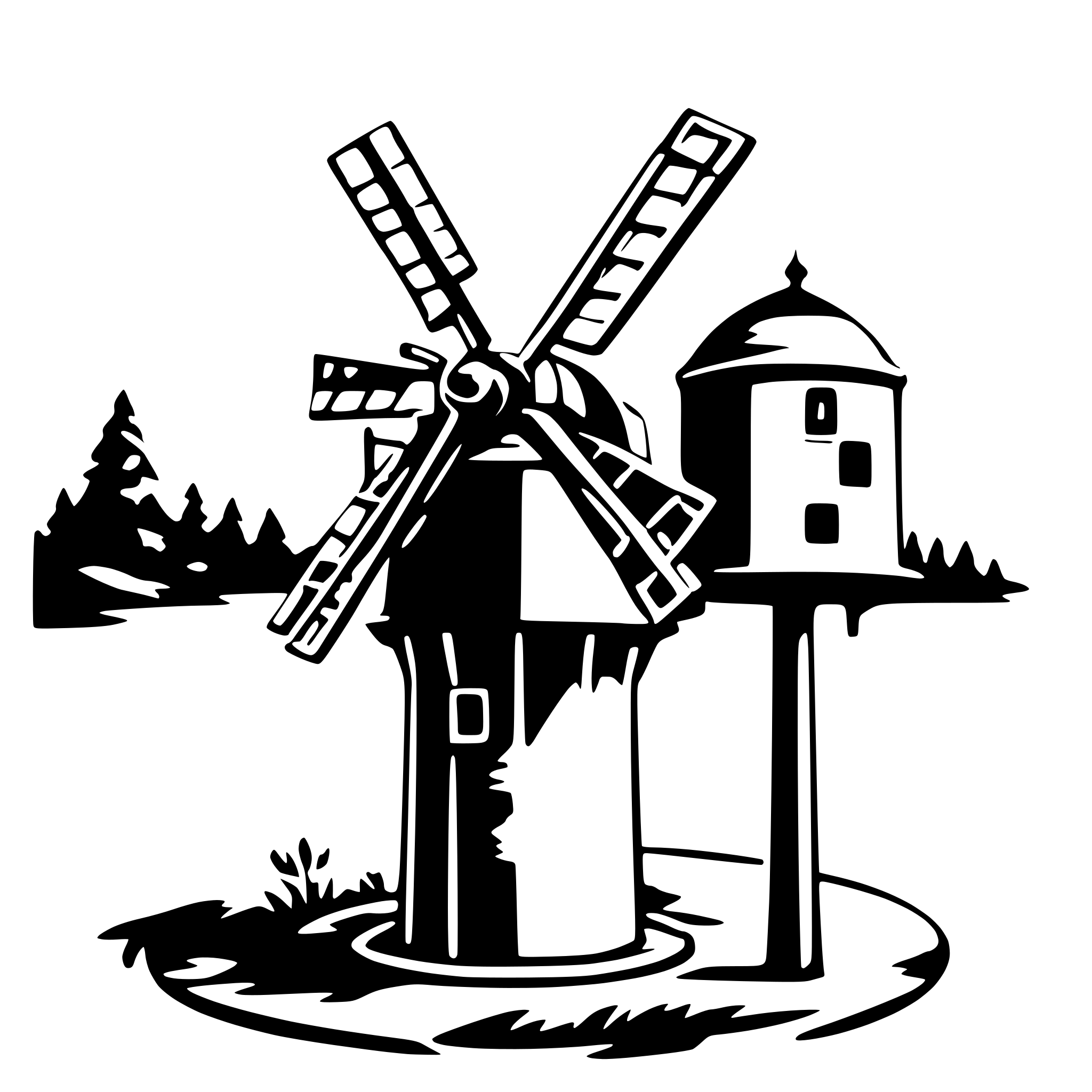 AI-generated SVG of a isometric windmill