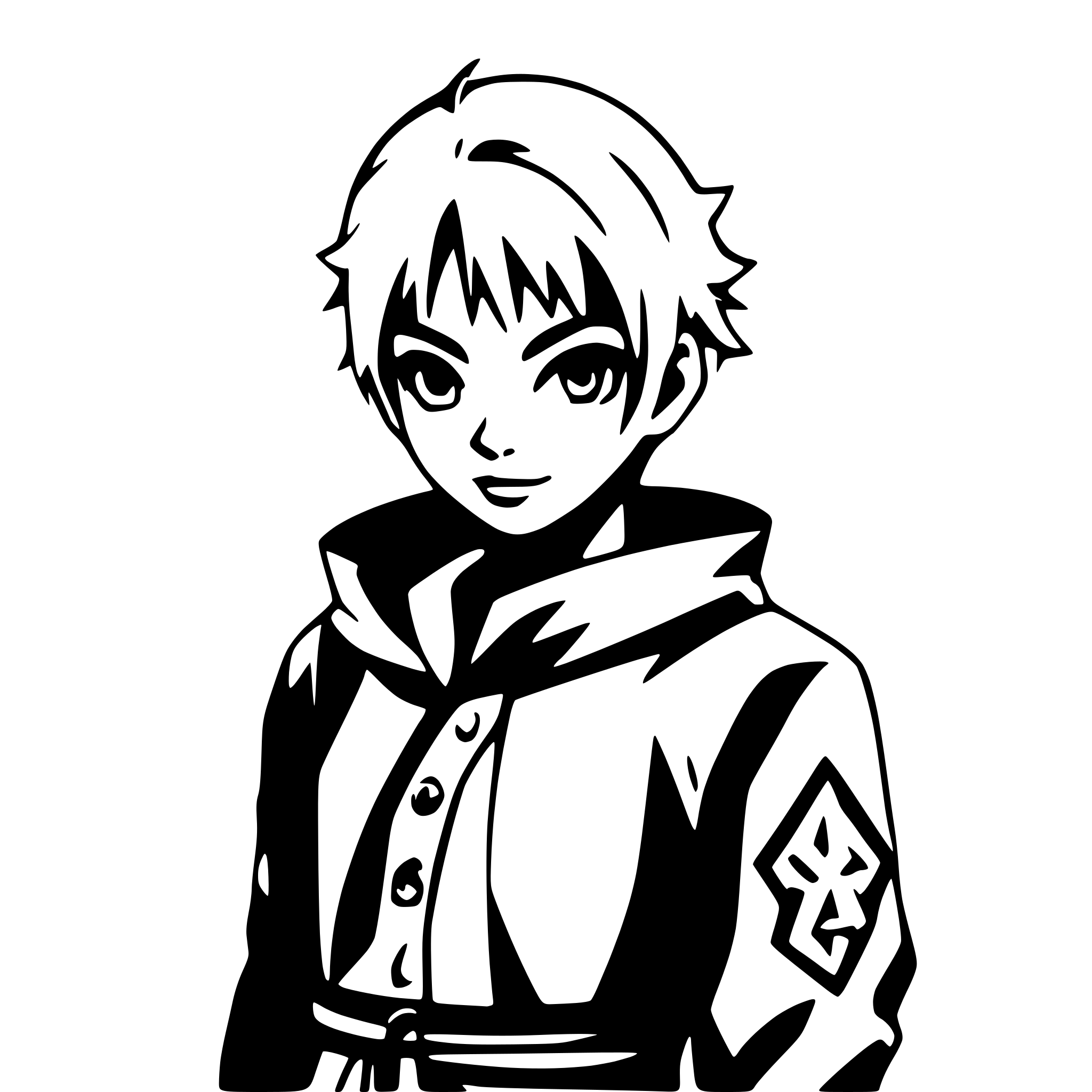 AI-generated SVG of 'boy with glowing runes'
