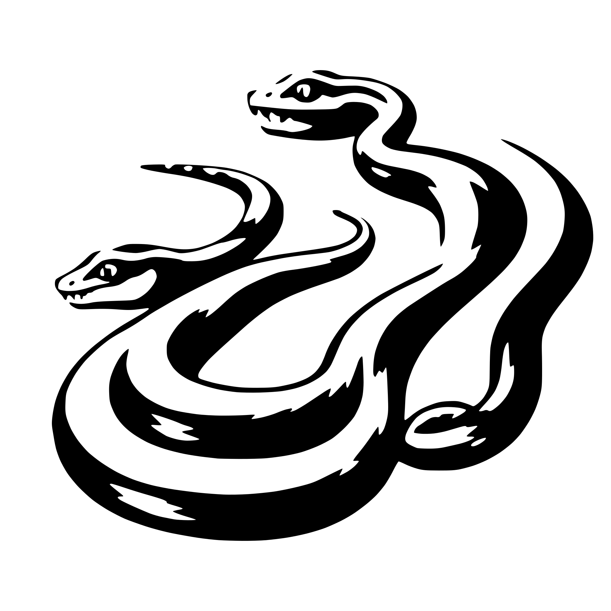 AI-generated SVG of 'horizontal long snake'