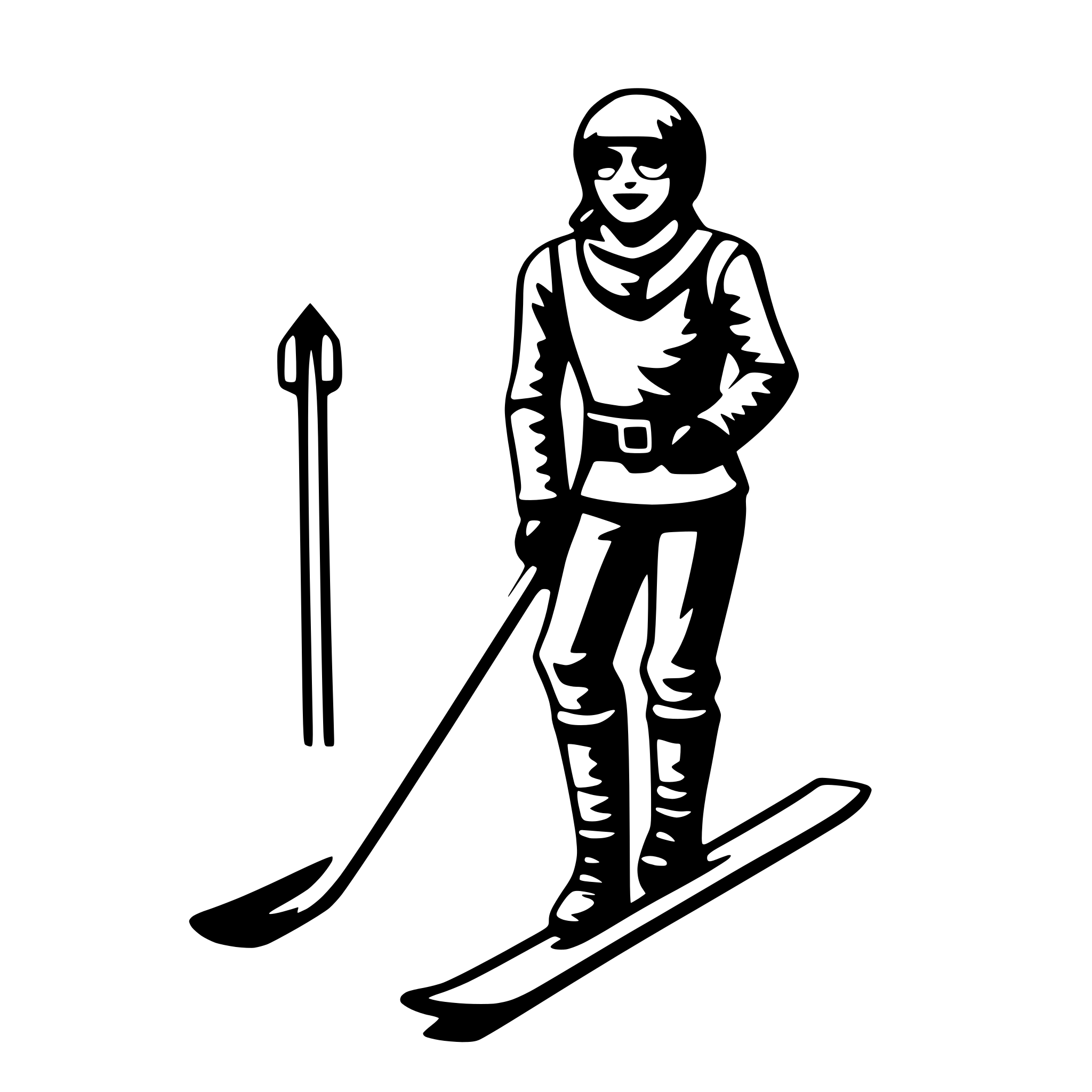 AI-generated SVG of a ski