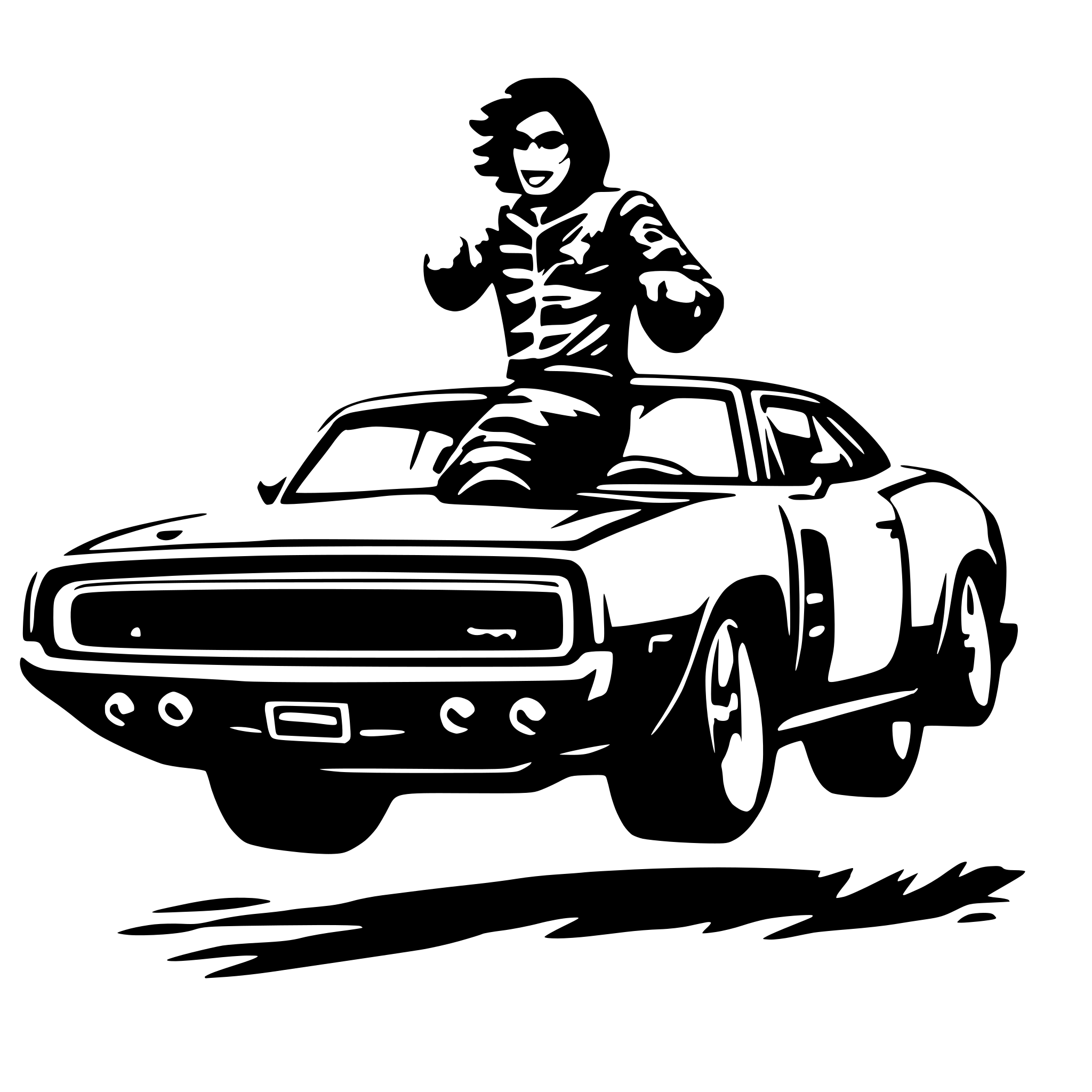 AI-generated SVG of a jumping dodge charger yehahhh!