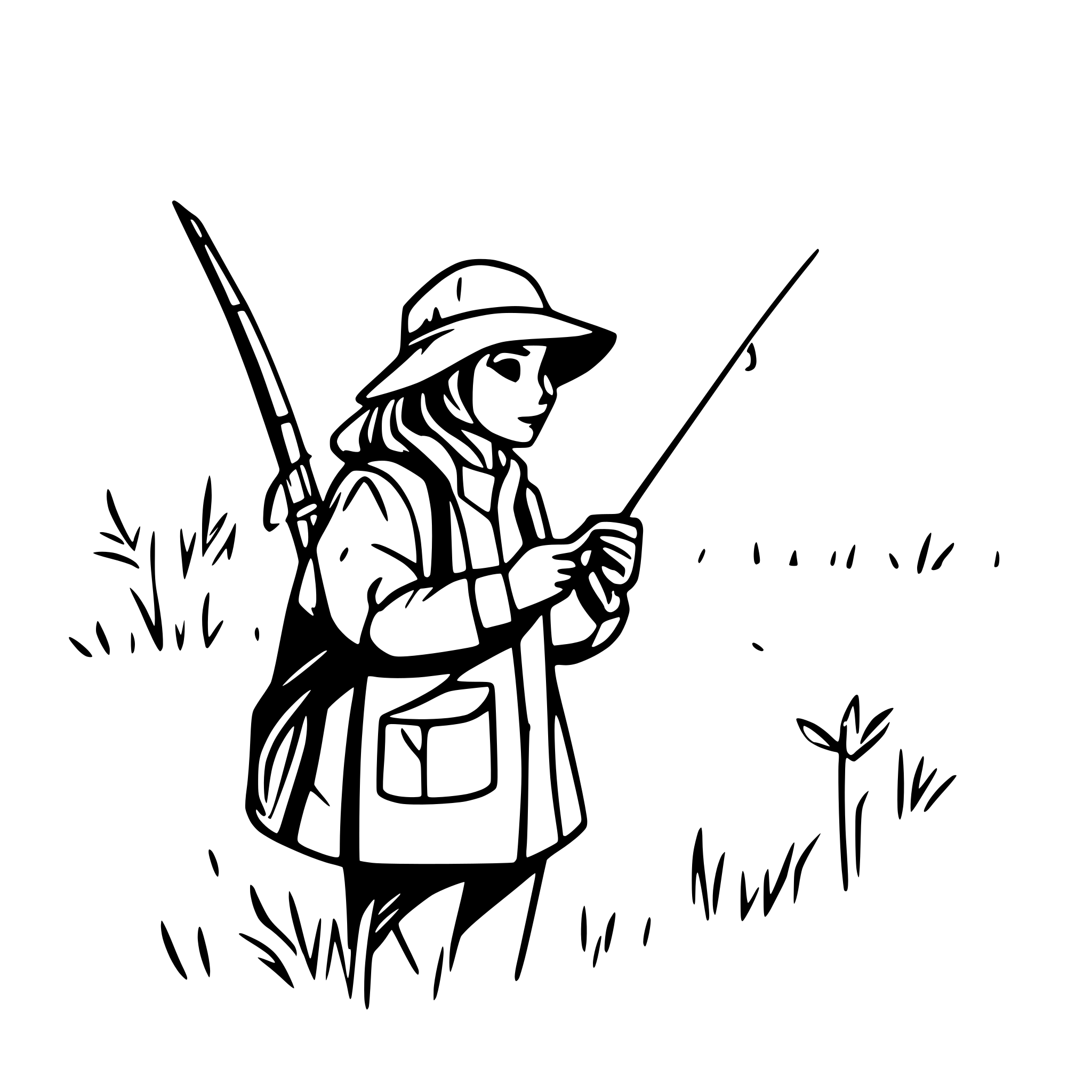 AI-generated SVG of a Hunting, fishing, agriculture based, southern do not include people