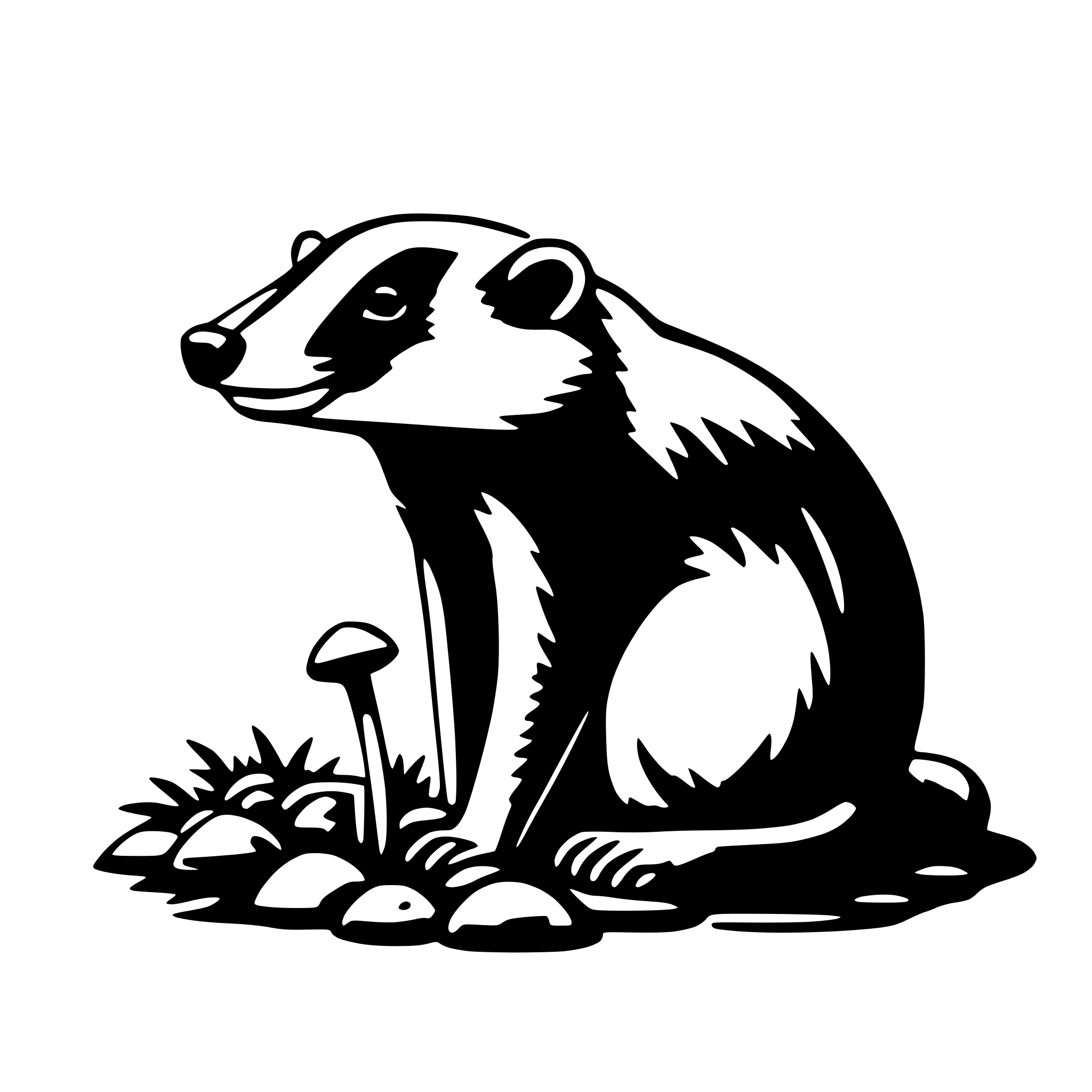 AI-generated SVG of a badger with mushroom