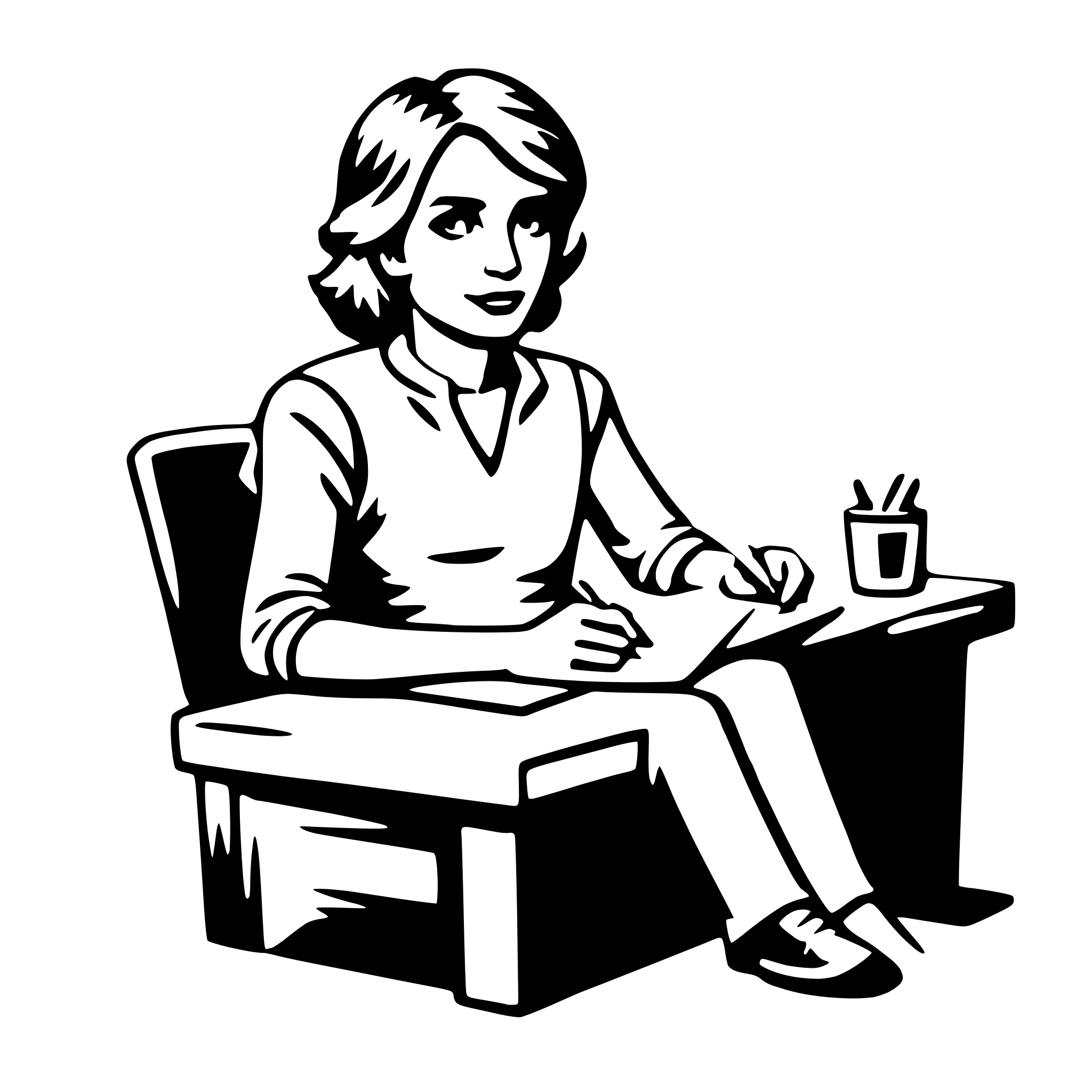 AI-generated SVG of a writer
