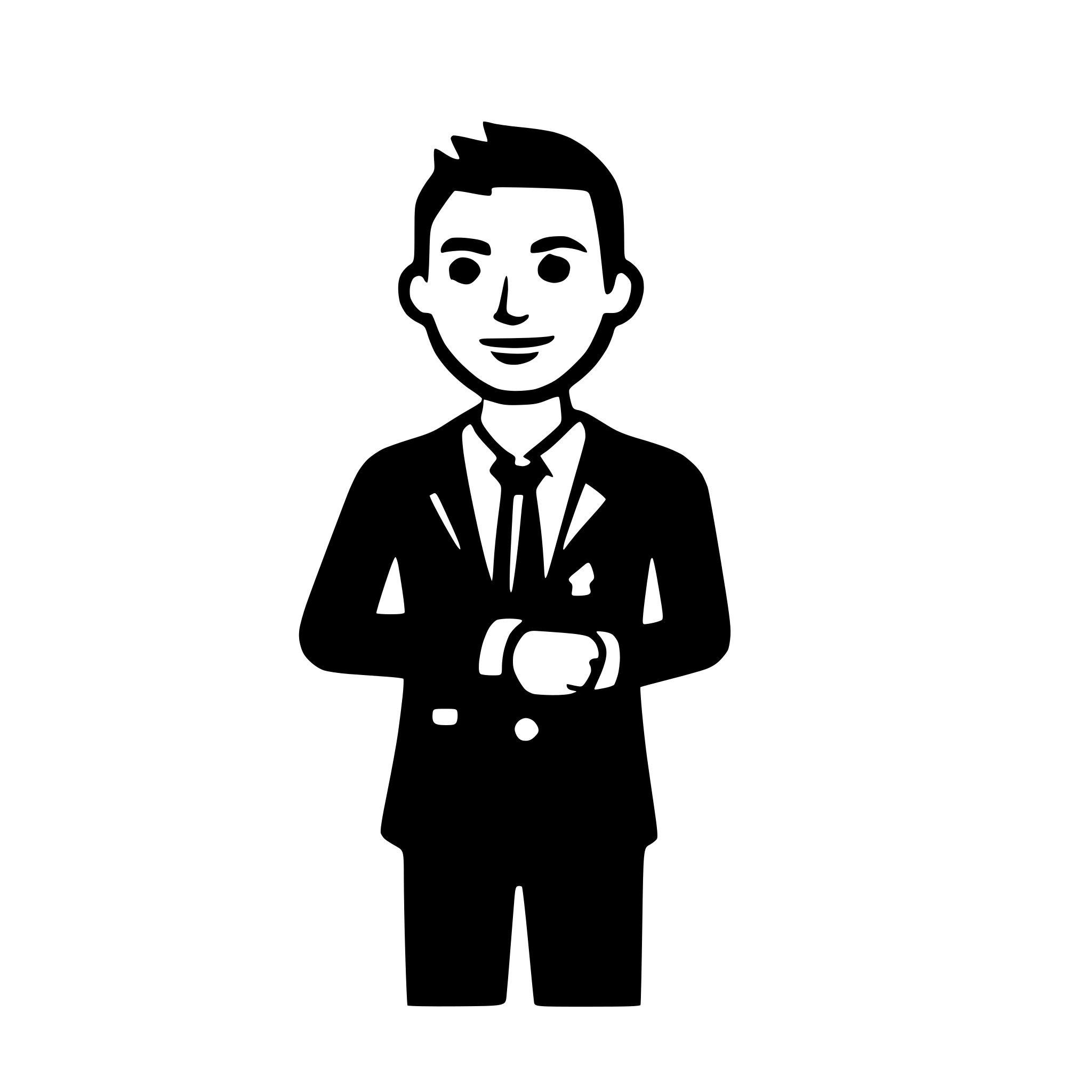 AI-generated SVG of a icon half adult man in suit