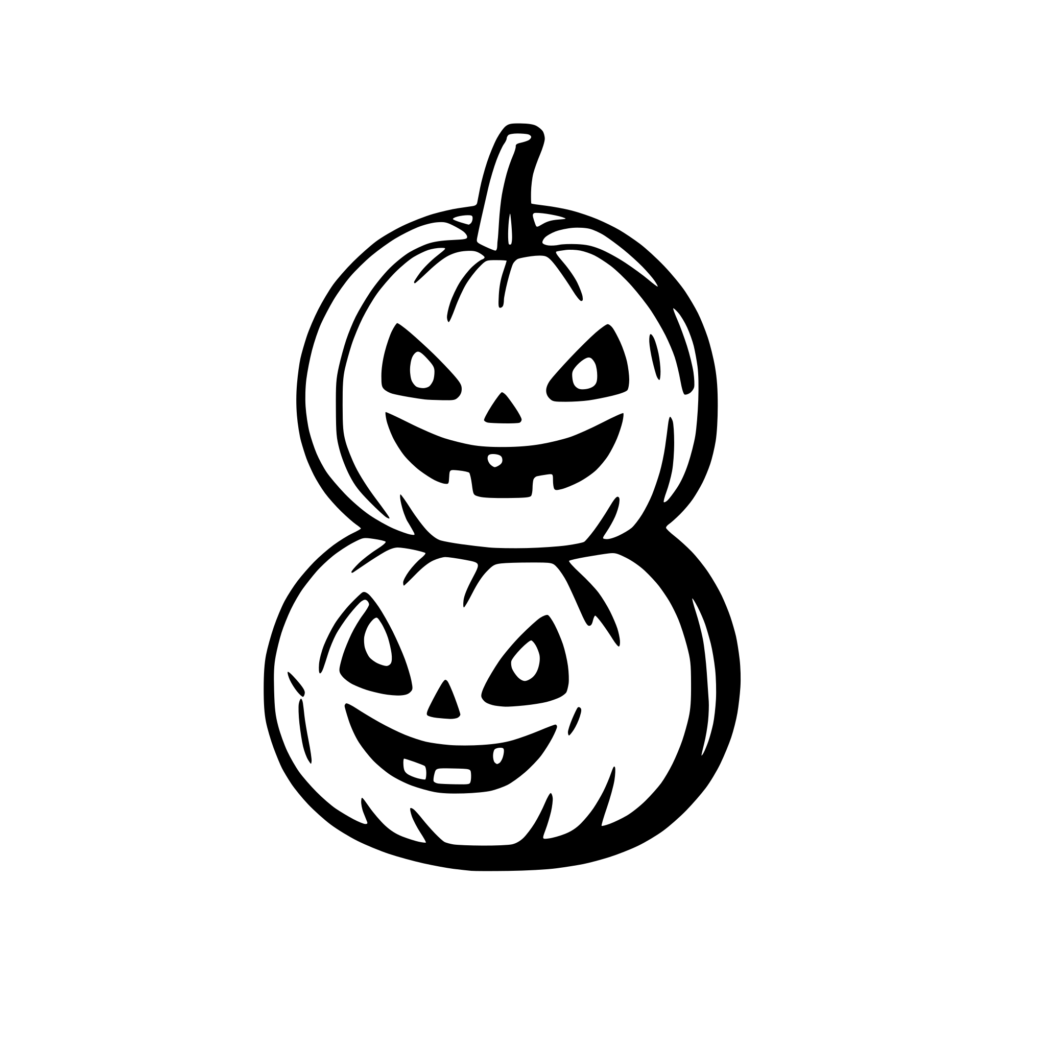 AI-generated SVG of a three funny halloween pumpkins