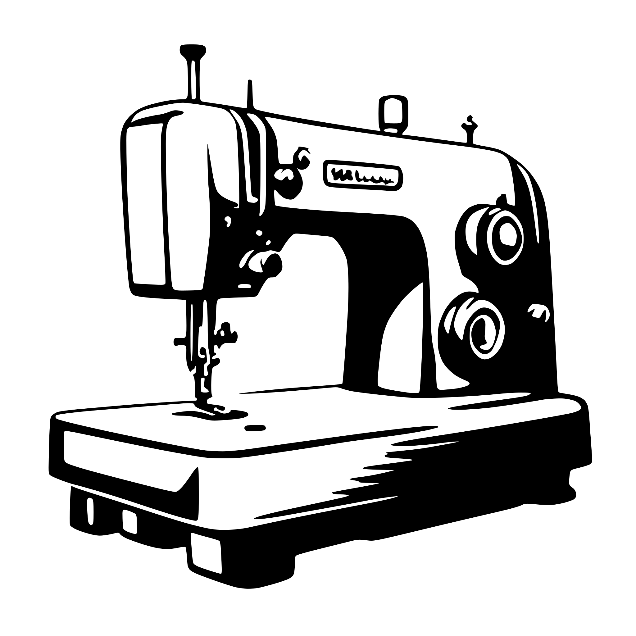AI-generated SVG of a sewing machine
