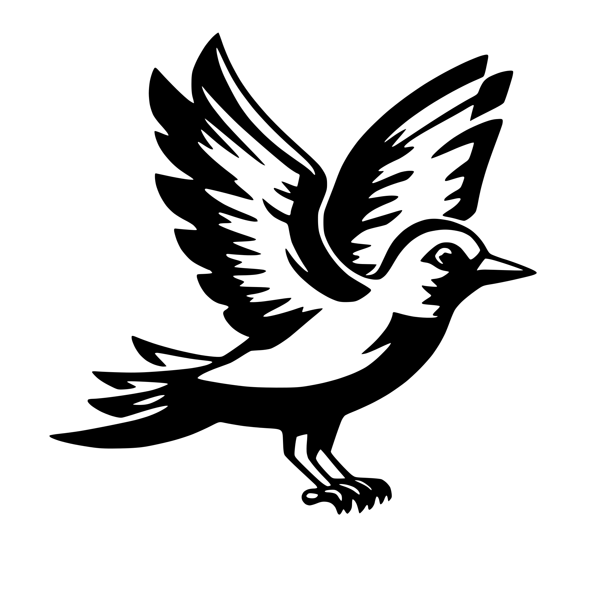 AI-generated SVG of 'Flying twitter bird'