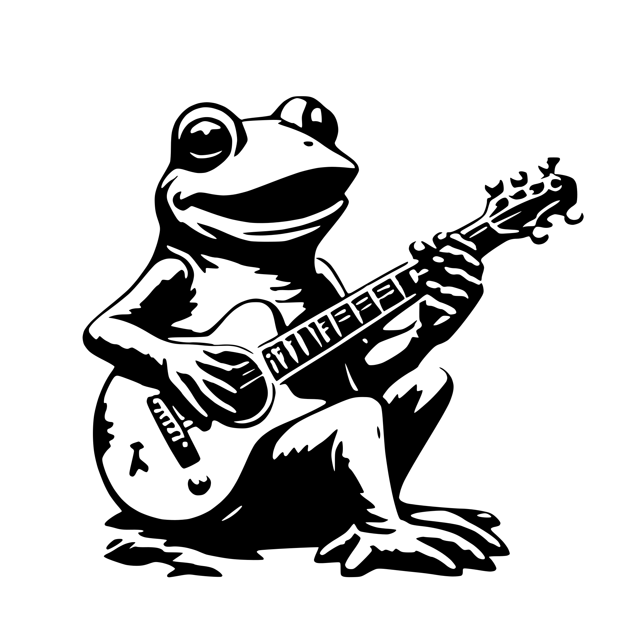 AI-generated SVG of 'frog playing guitar'
