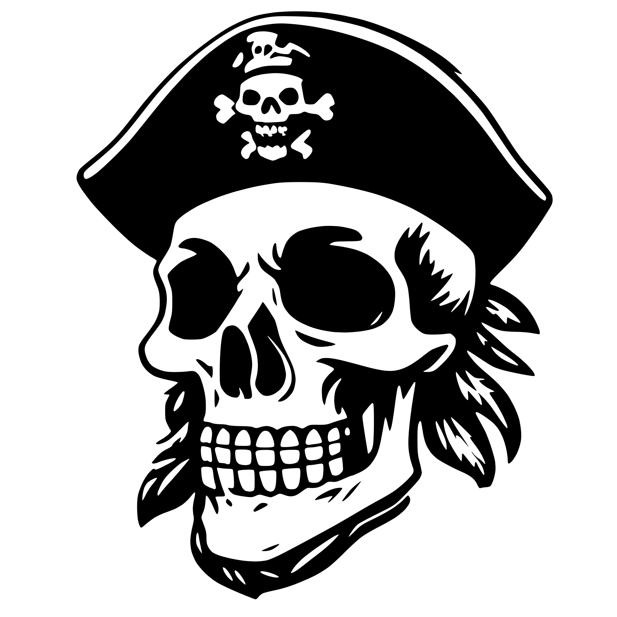 AI-generated SVG of 'Skull pirate'