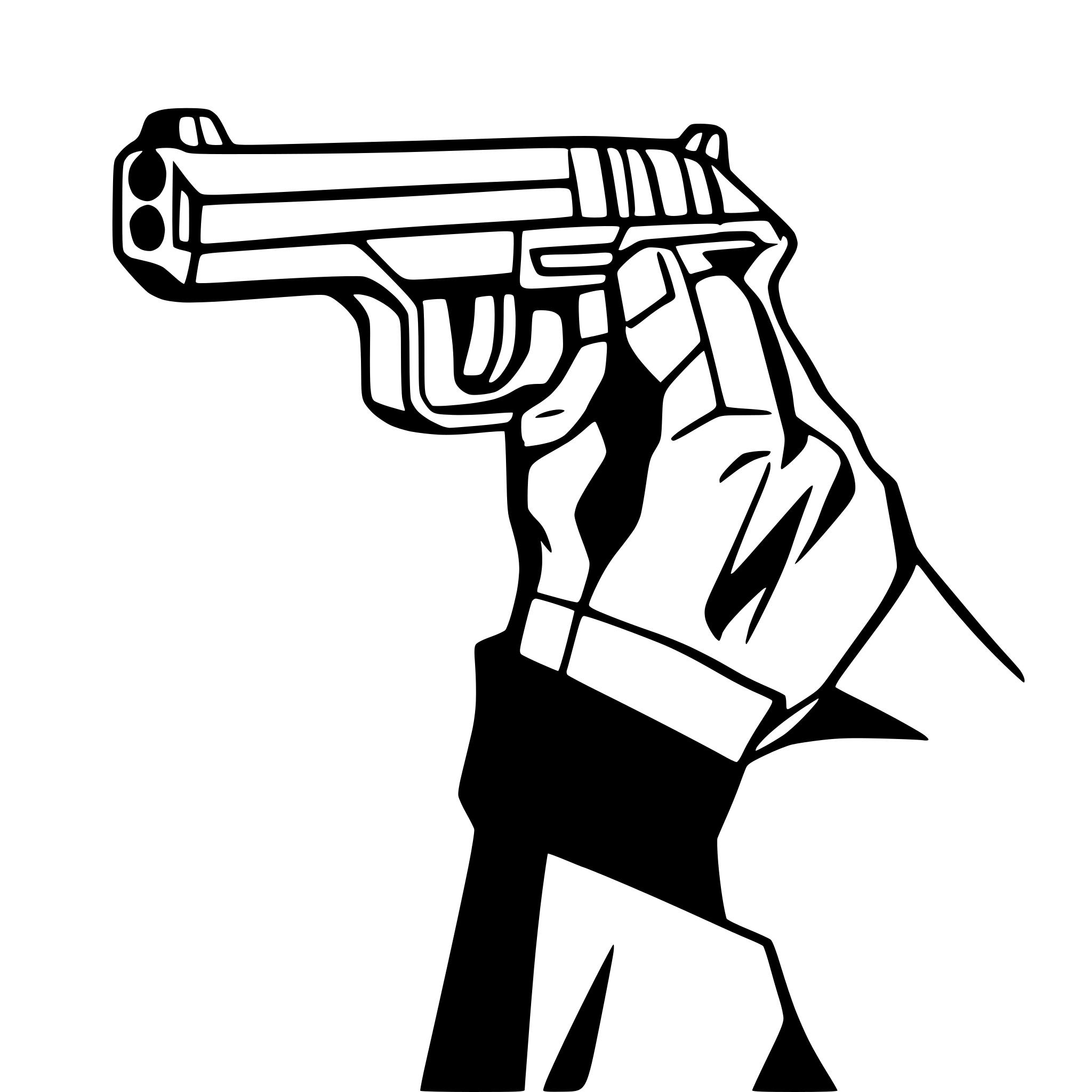 AI-generated SVG of a John wick hold a gun highly detailed