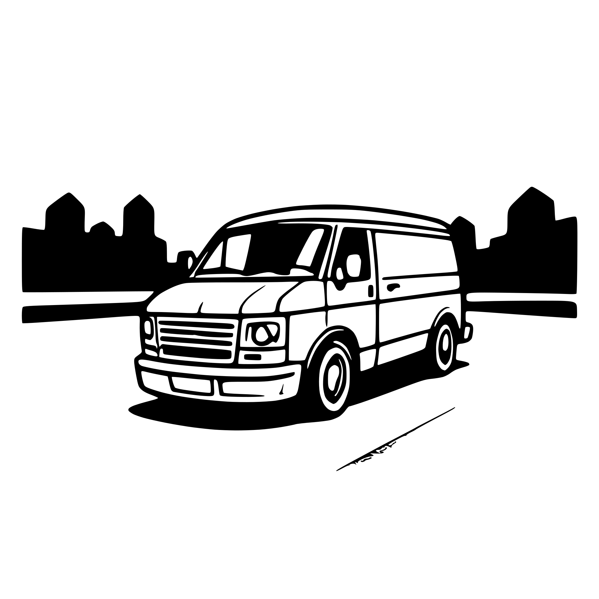 AI-generated SVG of a GMC savana Van with blank background