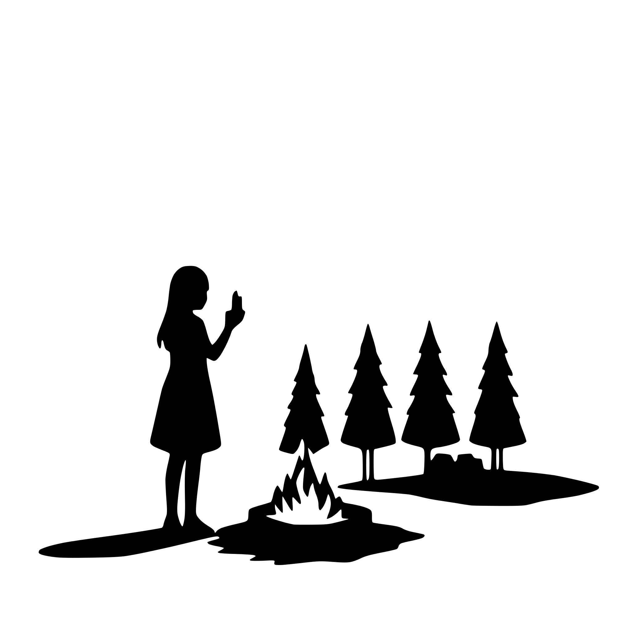 AI-generated SVG of a campfire under the stars