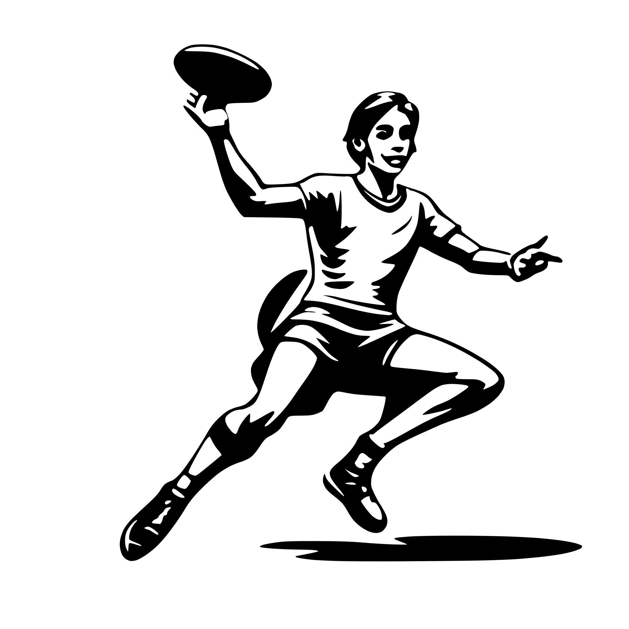 AI-generated SVG of a ultimate frisbee player