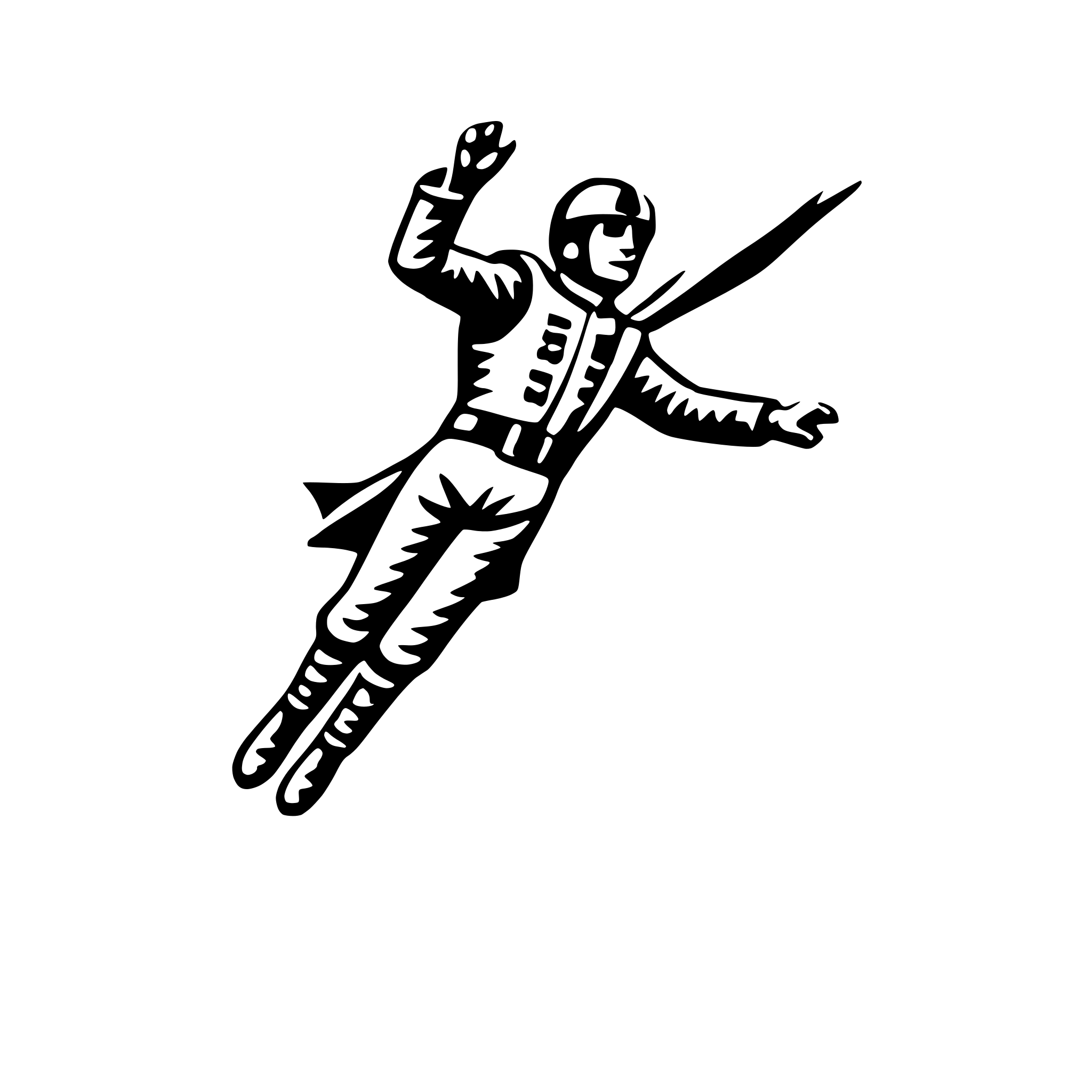 AI-generated SVG of 'skydiver in freefall'