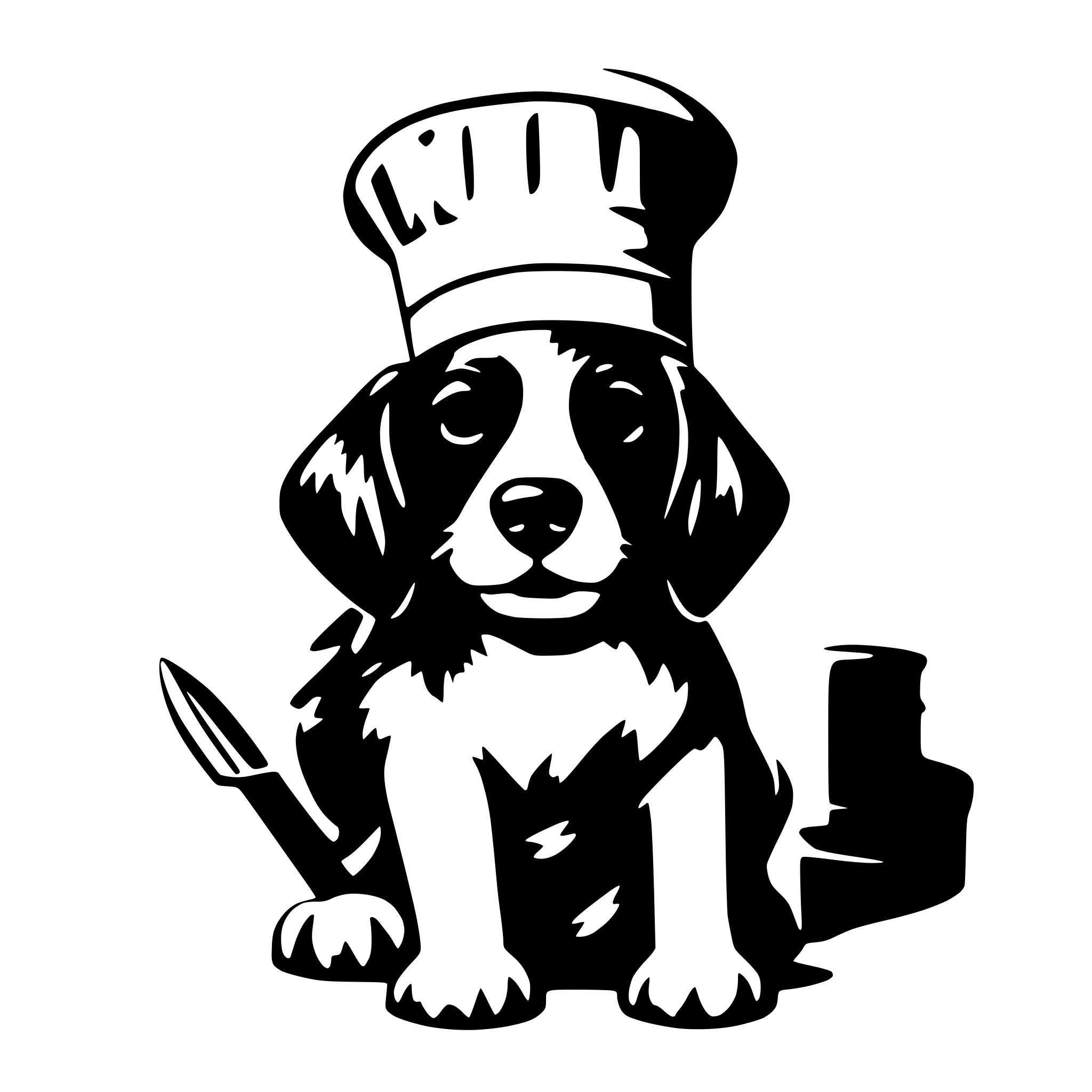 AI-generated SVG of a A Dog With Chef Hat