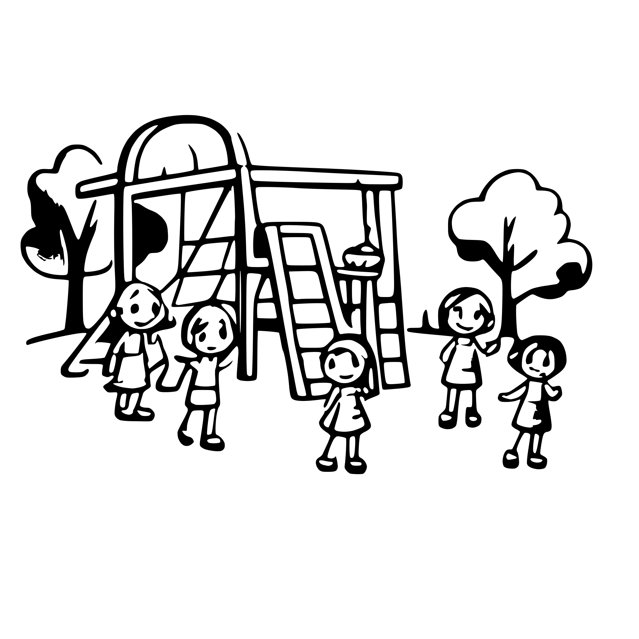 AI-generated SVG of a many Children playing on a playground