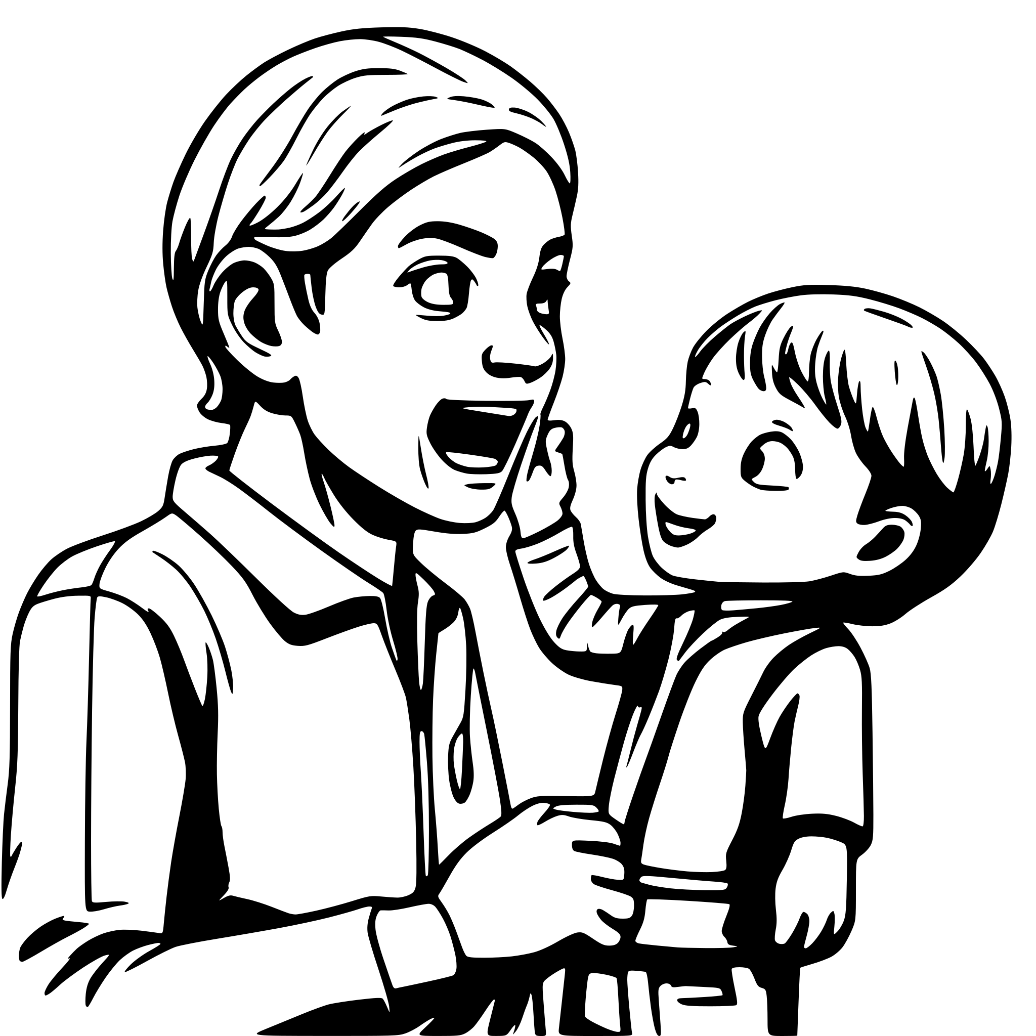 AI-generated SVG of a father shouting at his kid