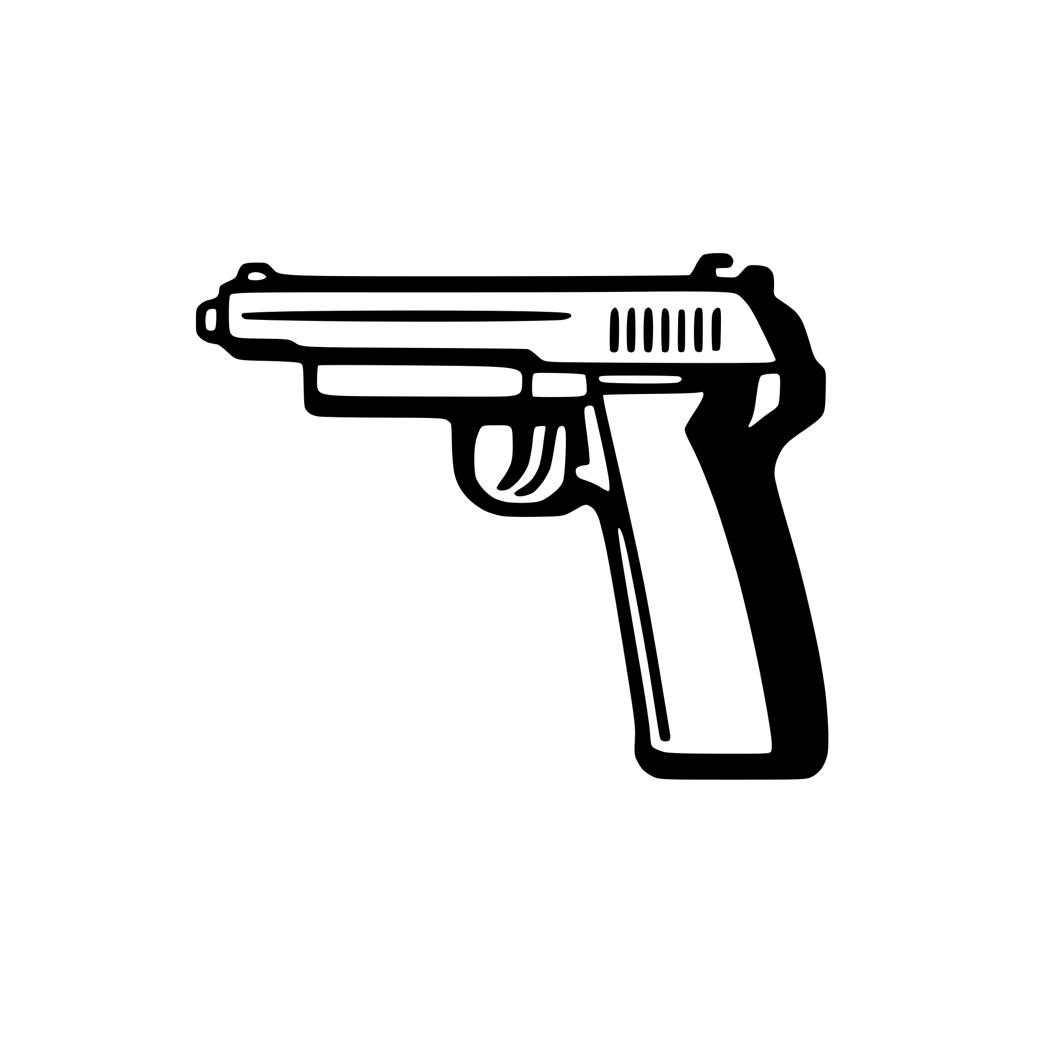AI-generated SVG of a james bond gun for cutting machine