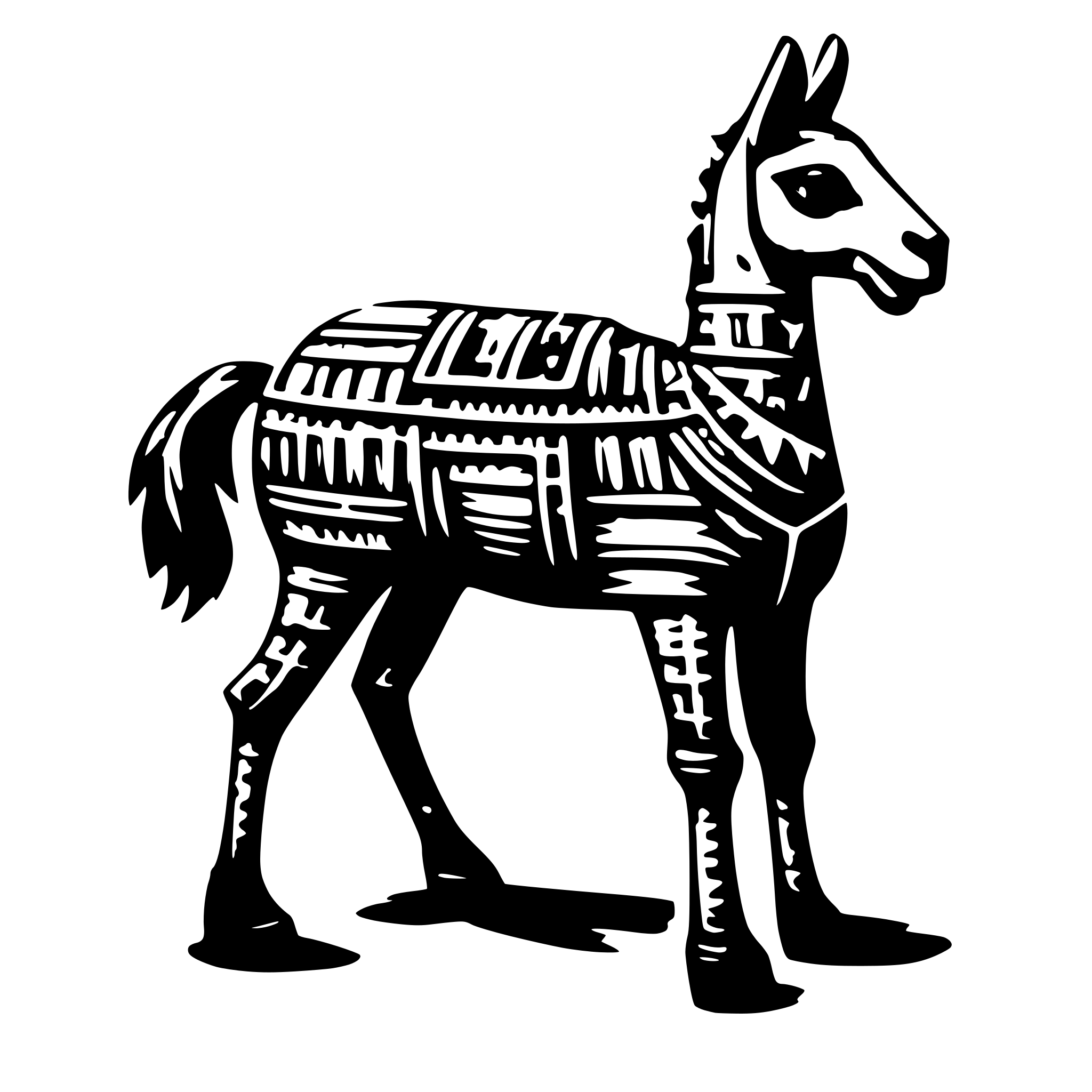 AI-generated SVG of 'llama wicker horse'