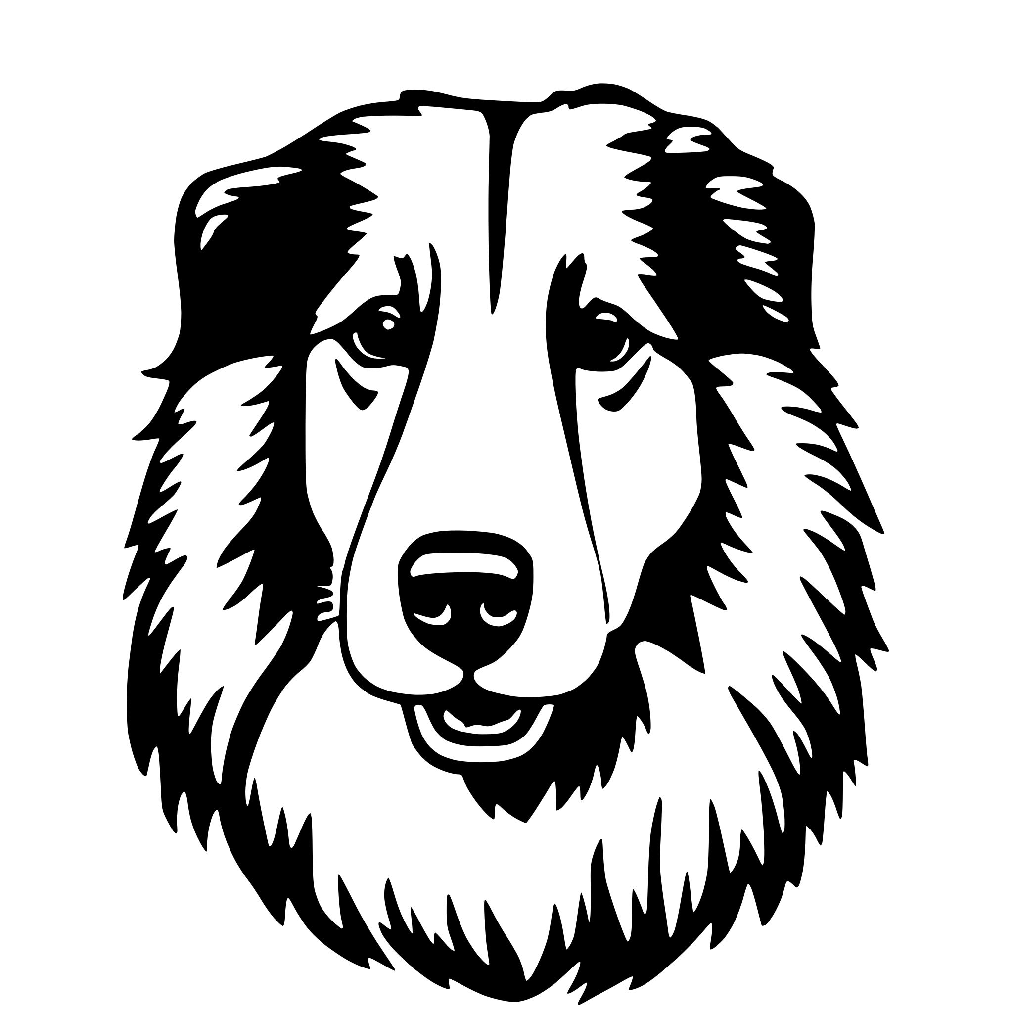 AI-generated SVG of 'rough collie mandala'