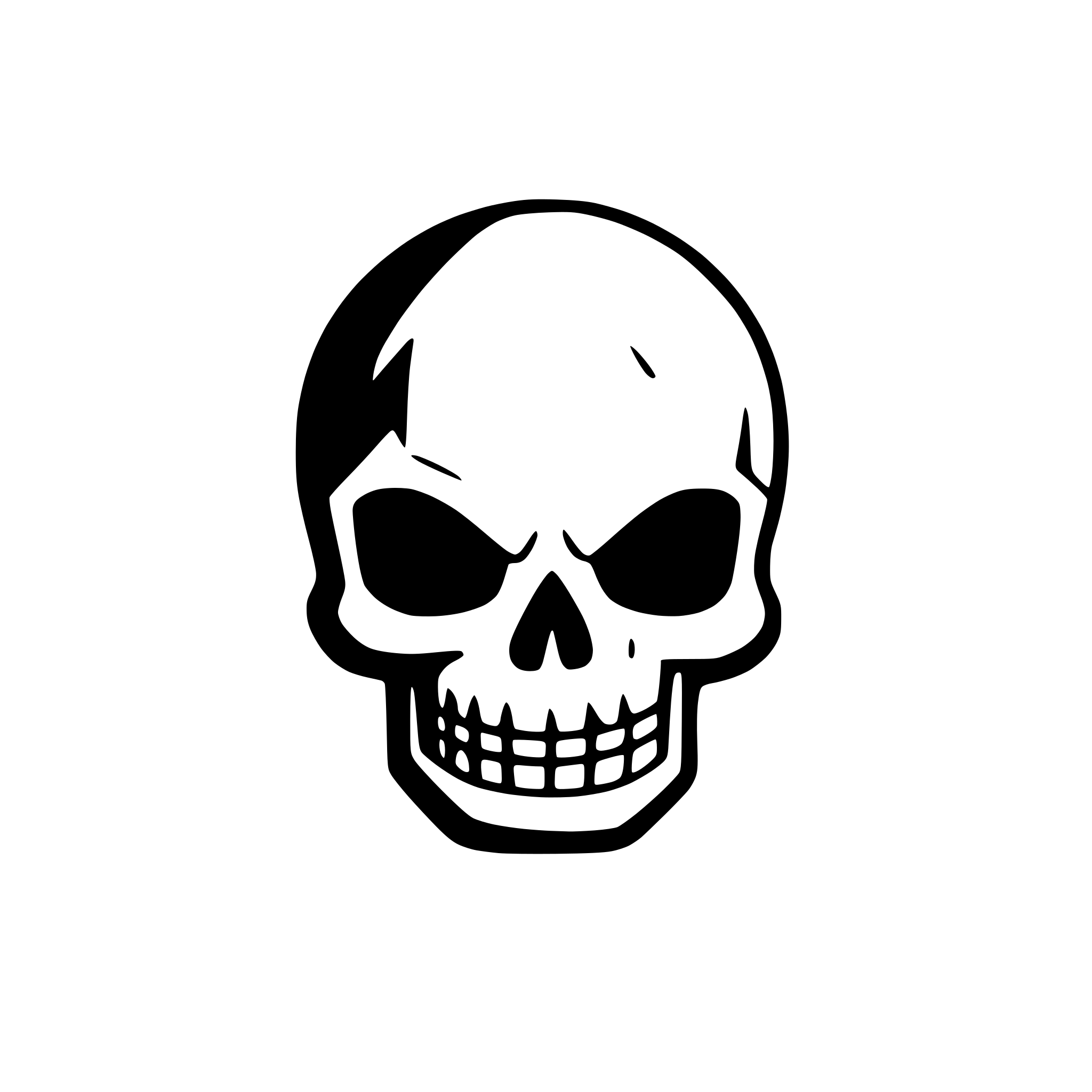 AI-generated SVG of 'minimalize simple skull'