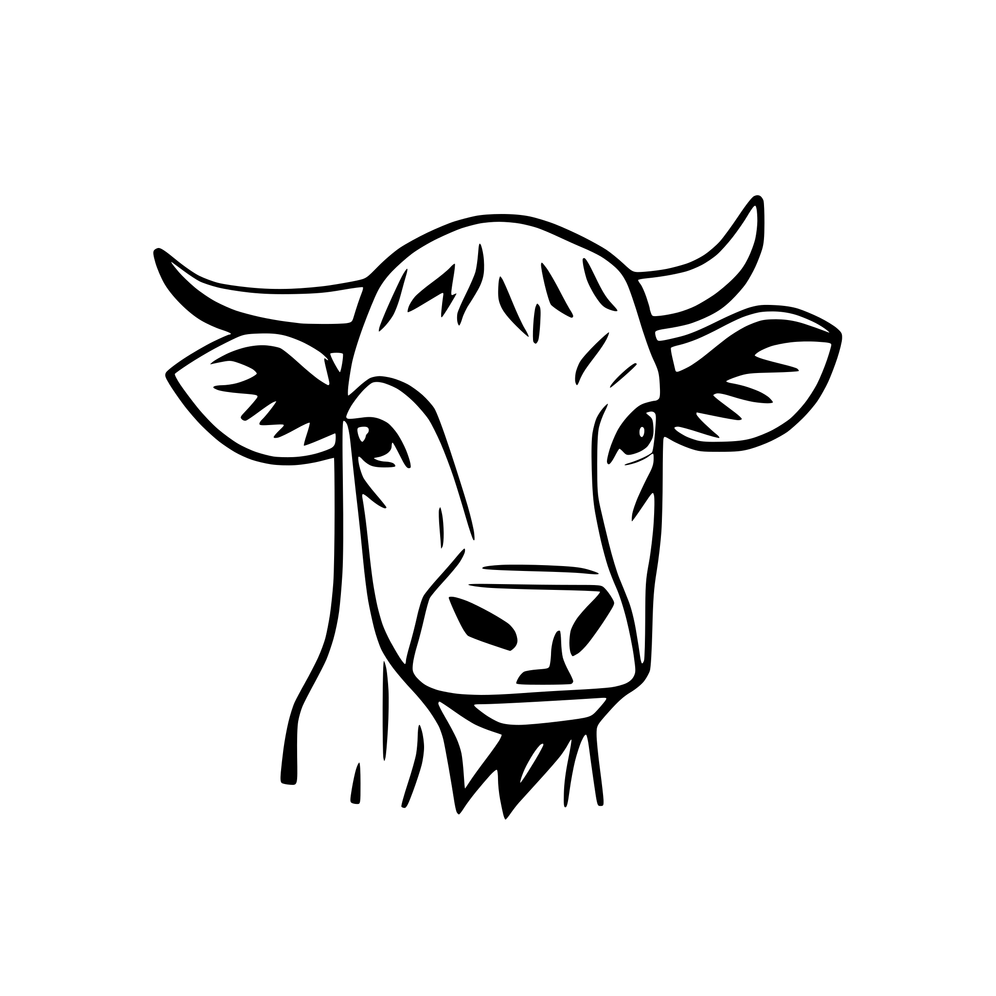 AI-generated SVG of 'front old head cow'
