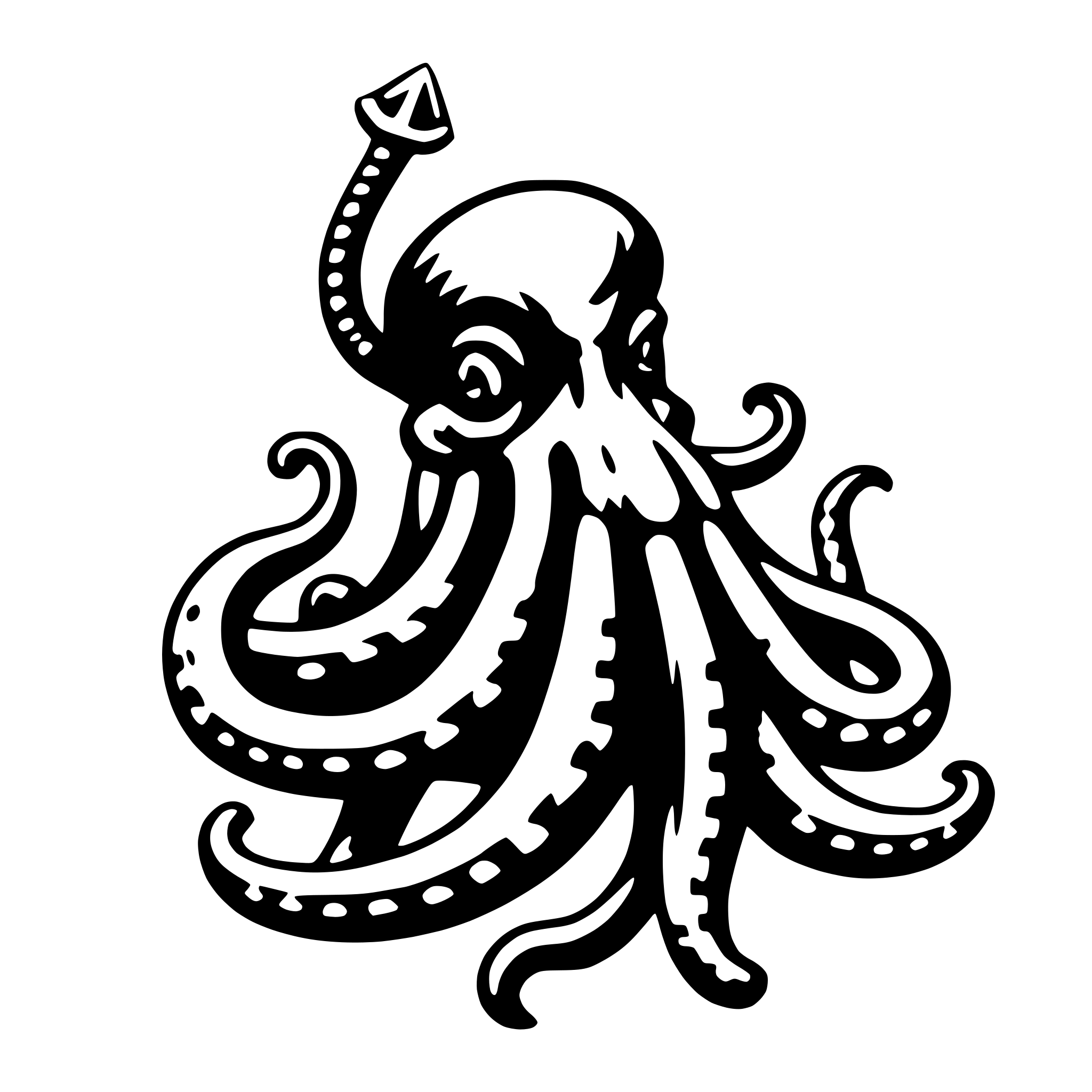 AI-generated SVG of a octopus with anchor
