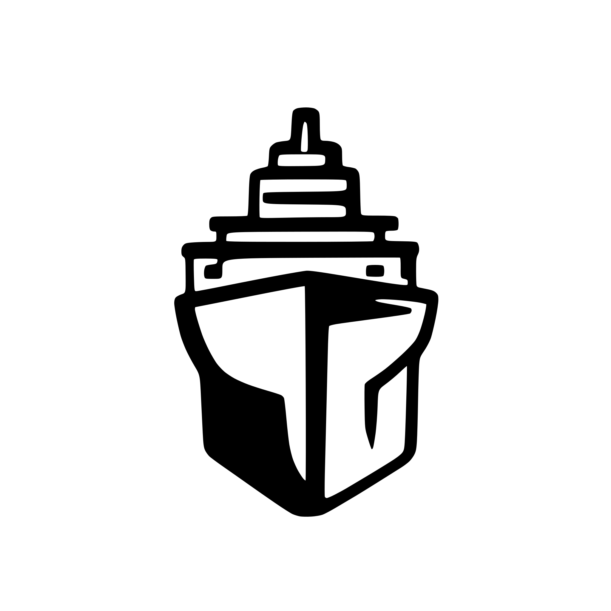 AI-generated SVG of a containership in harbor