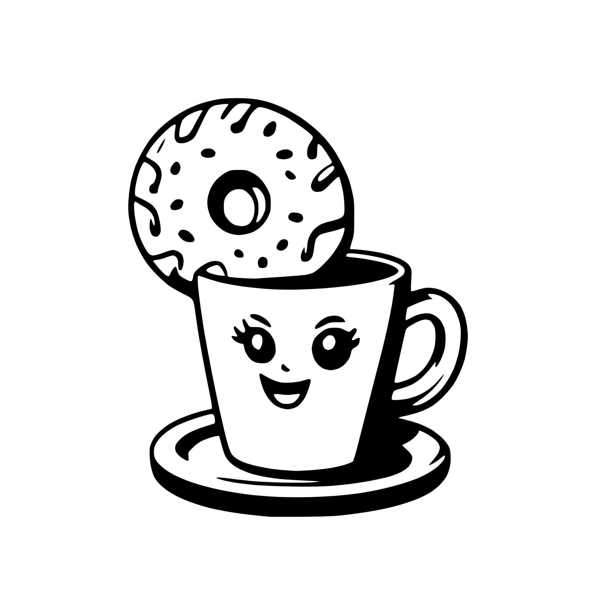 AI-generated SVG of a a donut and coffee cup high-fiving