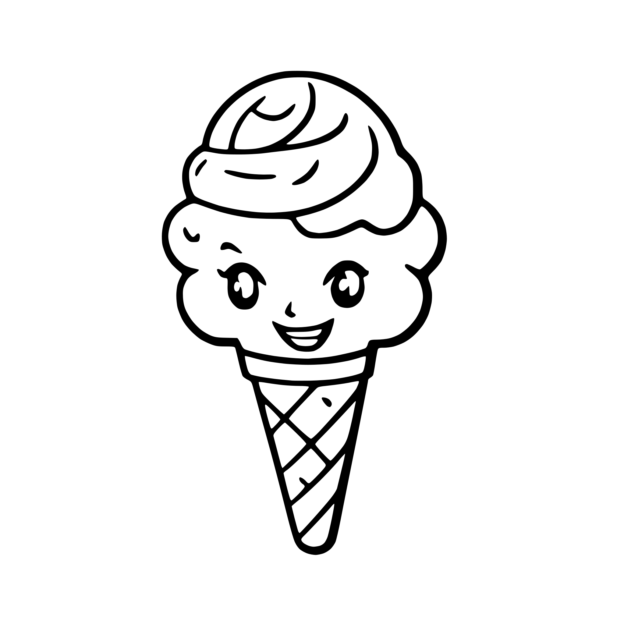 AI-generated SVG of a a cheerful sun holding an ice cream cone