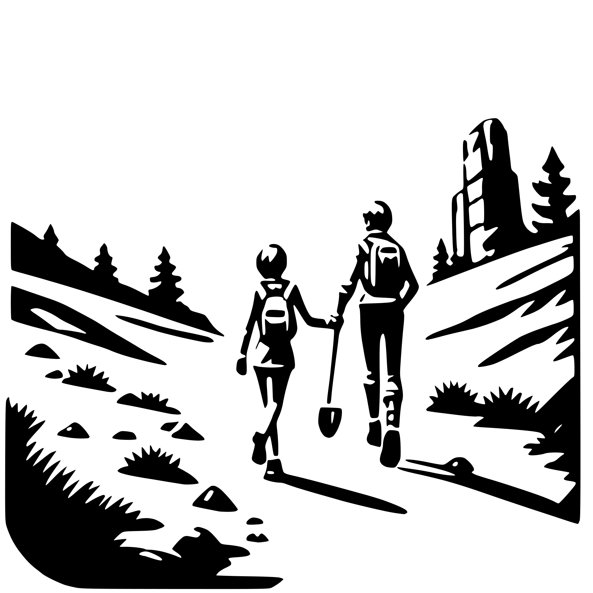 AI-generated SVG of a canyon hiking