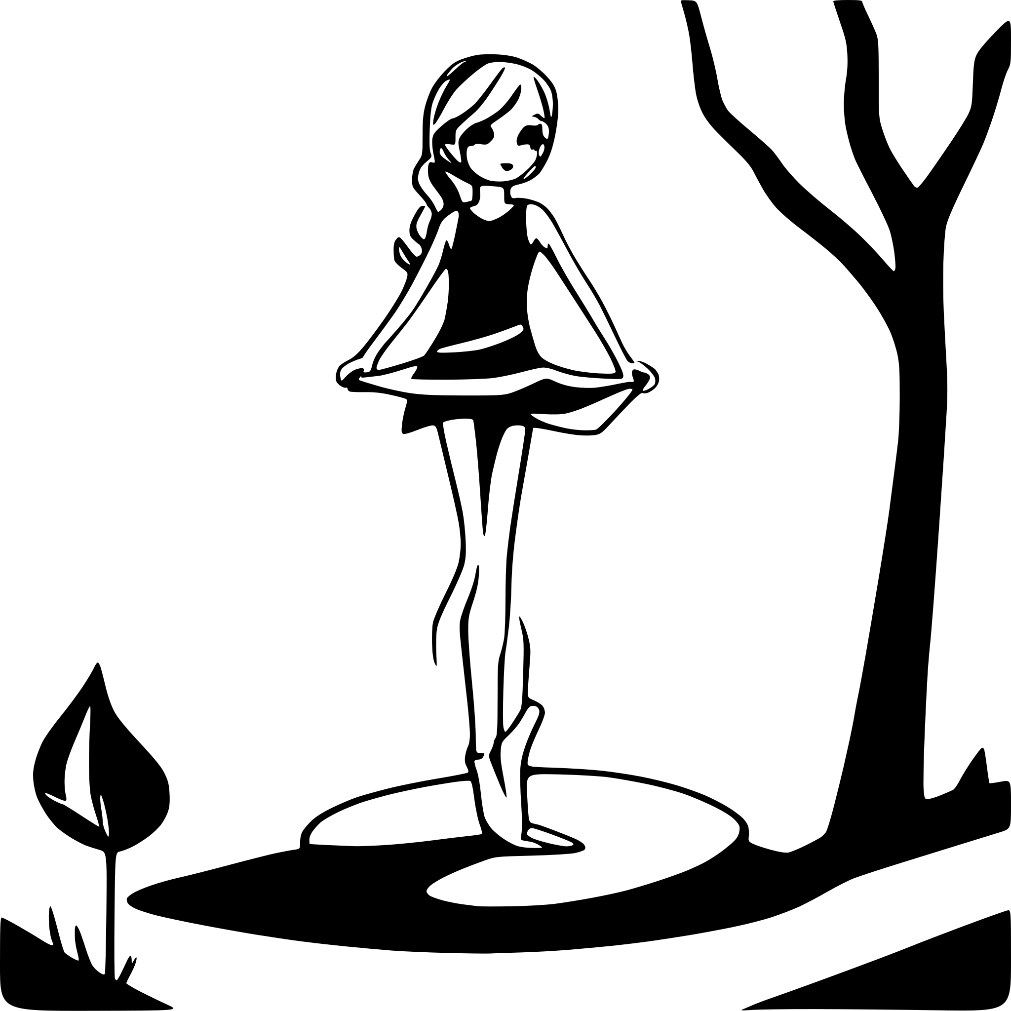 AI-generated SVG of 'yoga tree pose'