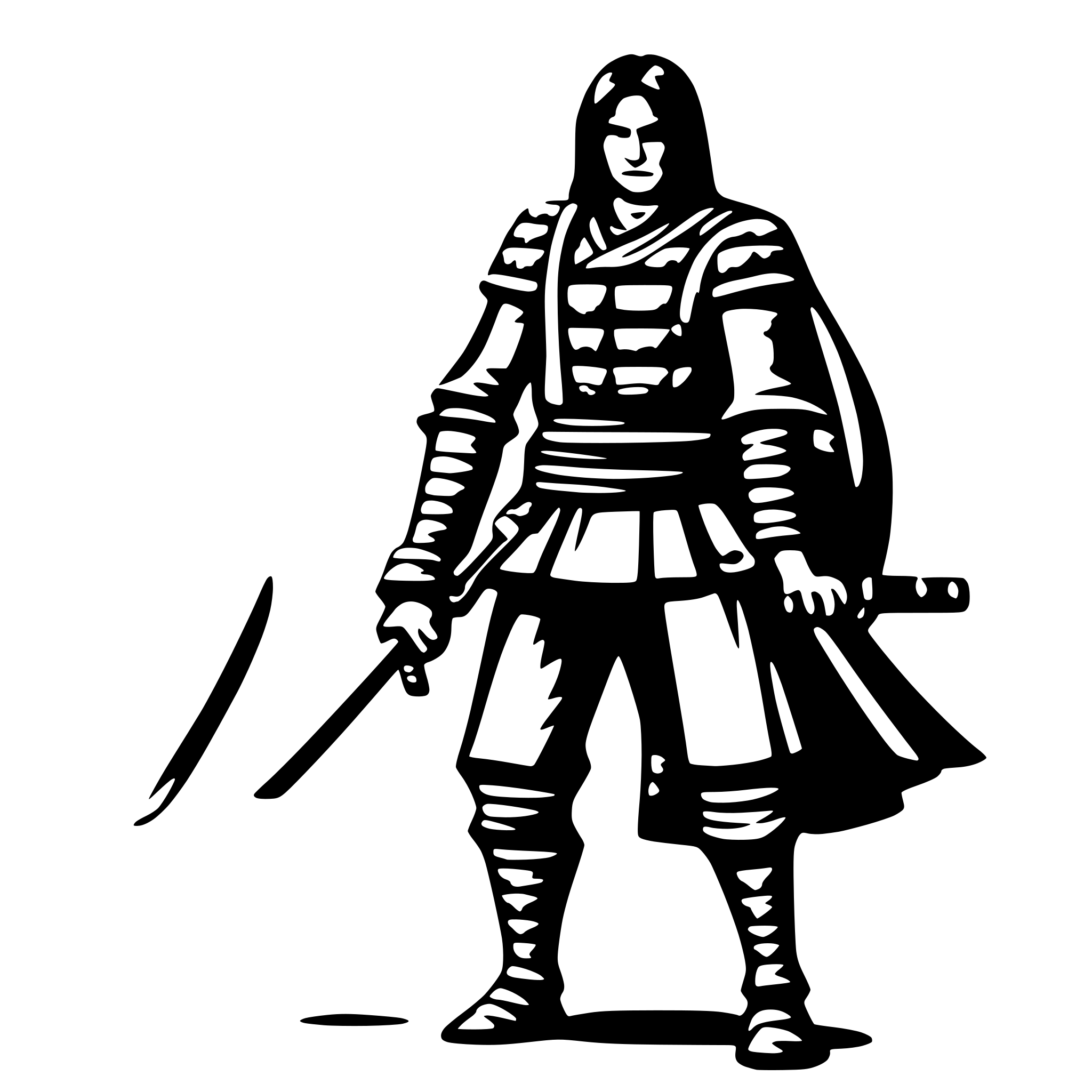 AI-generated SVG of 'fearless samurai man'
