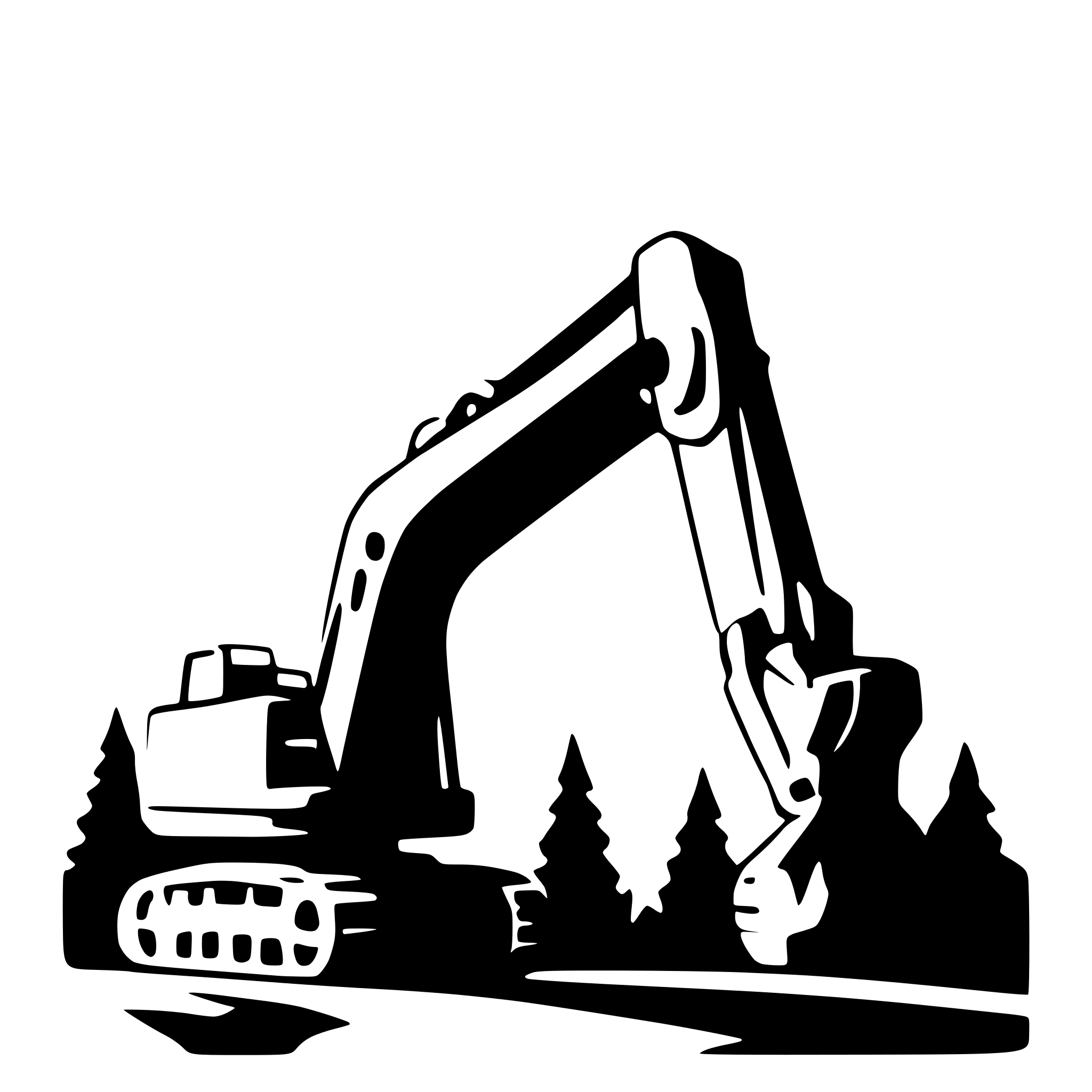 AI-generated SVG of 'excavator cartoon'