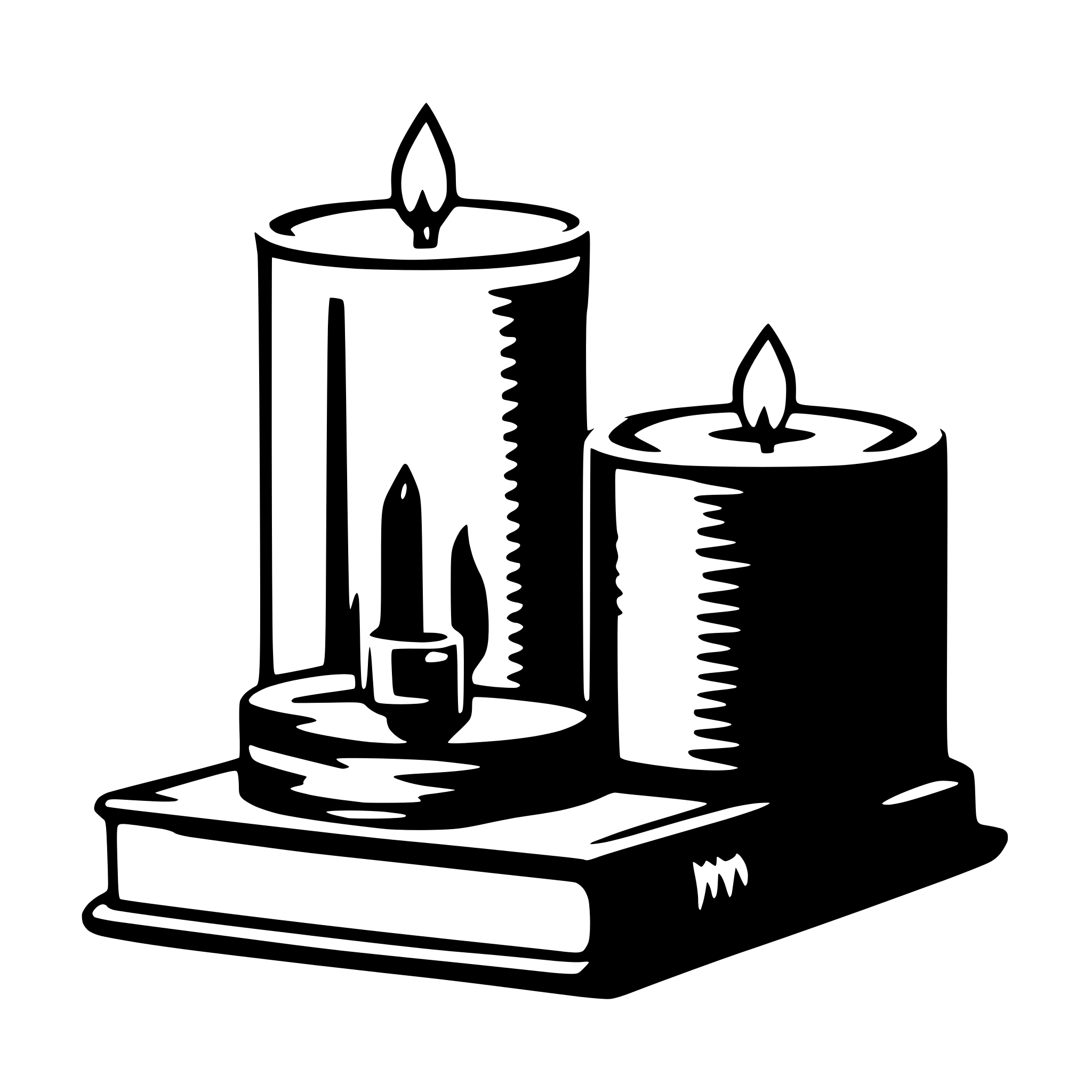 AI-generated SVG of 'books and candle'
