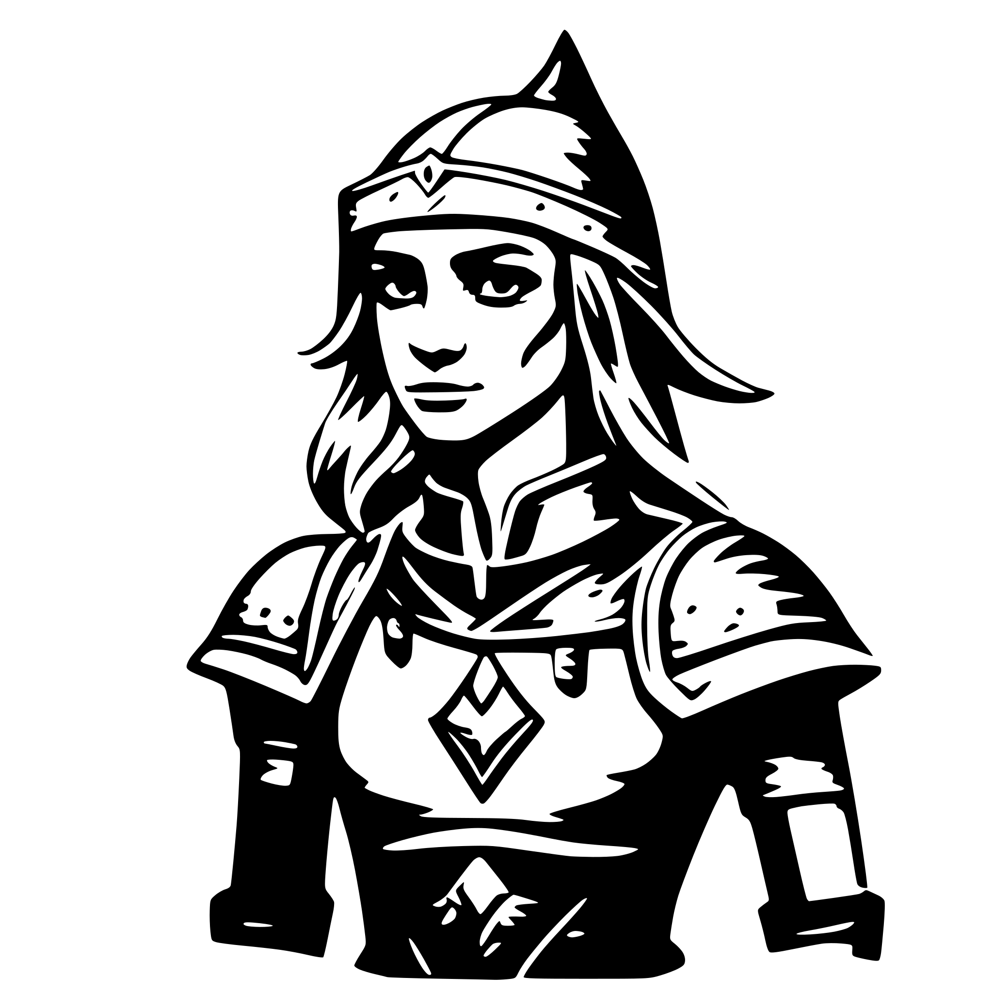AI-generated SVG of 'elf warrior'