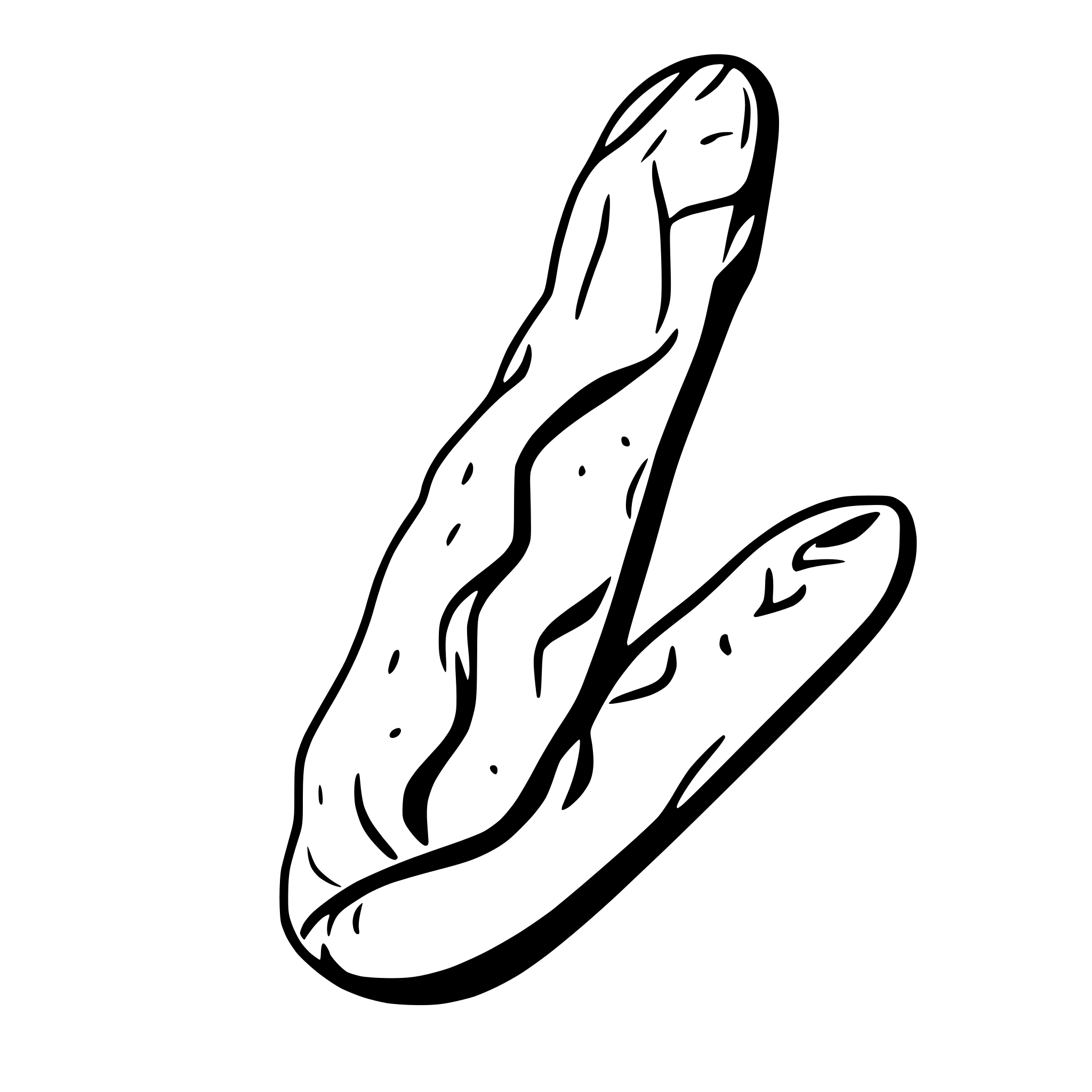 AI-generated SVG of a French baguettes, minimalist continuous line art, simple black outline, no fill, no shading, vector style