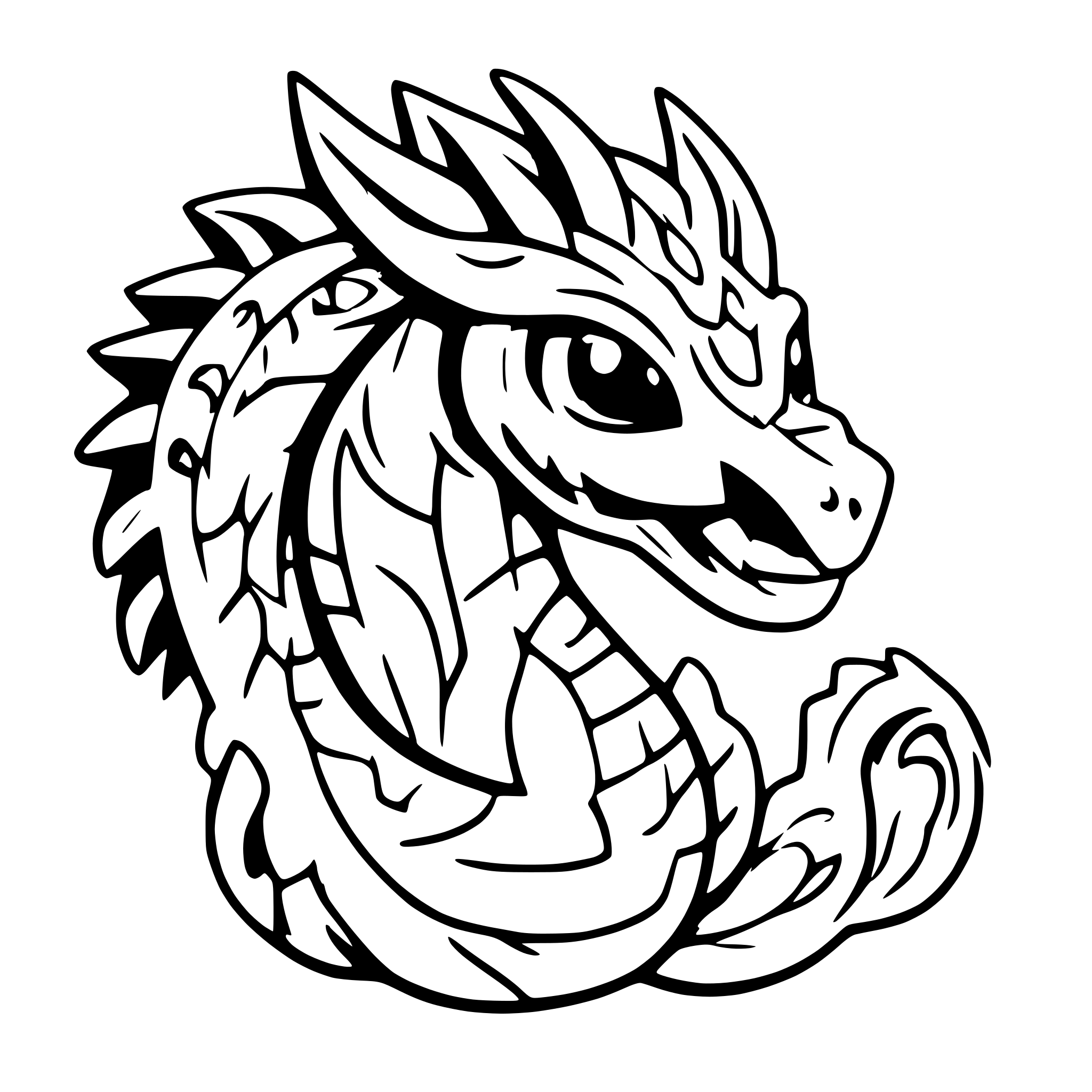 AI-generated SVG of a dragon