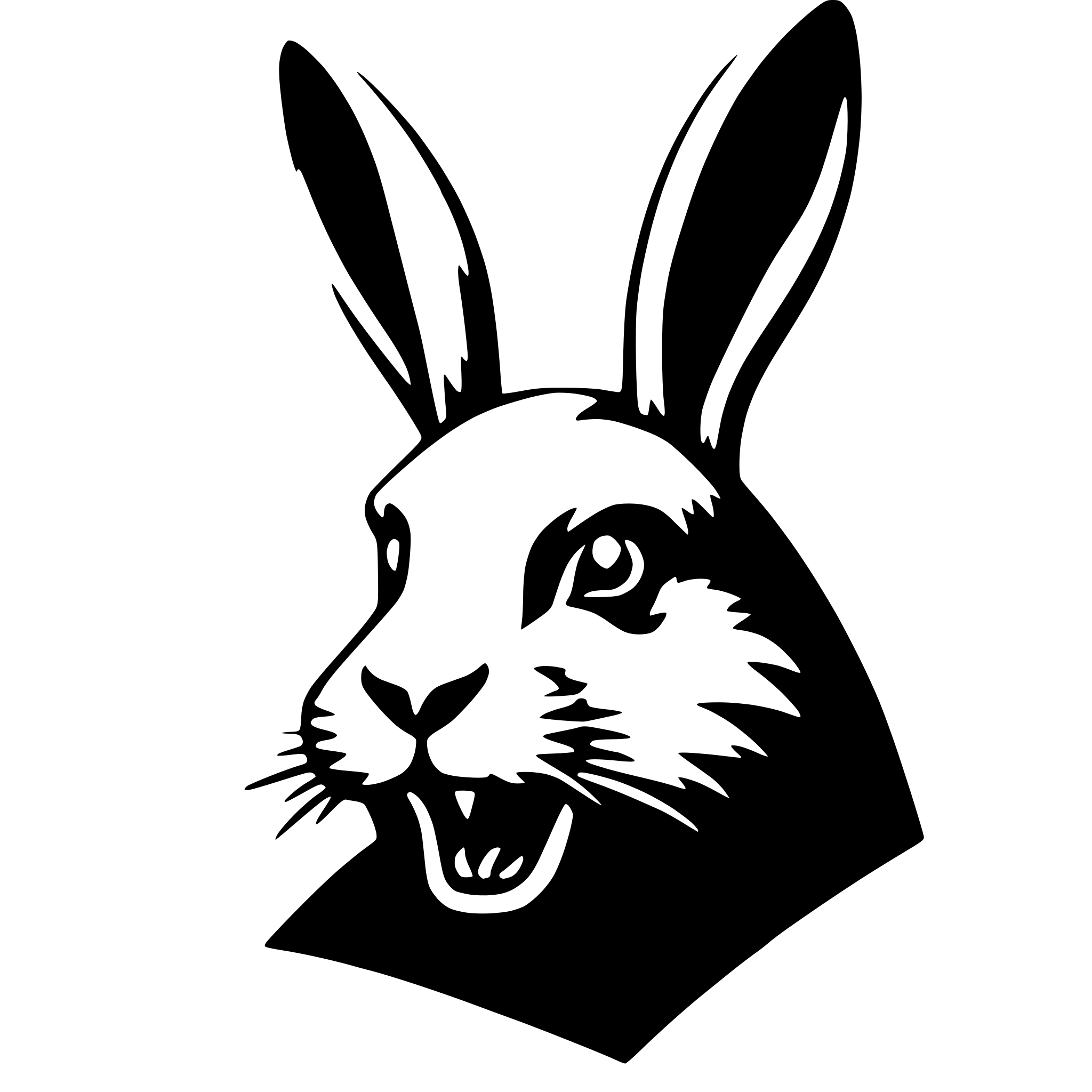 AI-generated SVG of 'screaming rabbit head'